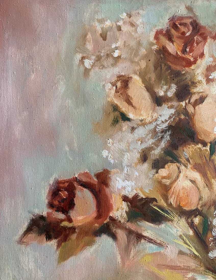 Oil painting dried roses Maria Mitrick - 6