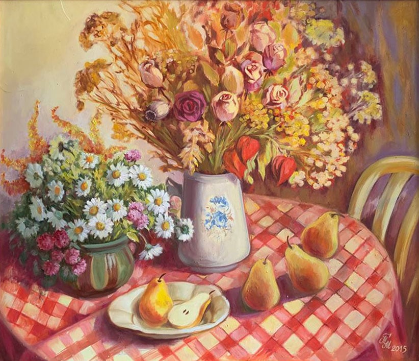 Oil painting Still life with pears Maria Mitrick (1 of 7)