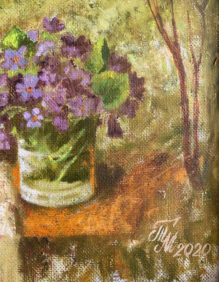 Oil painting still life with violets Maria Mitrick - 5