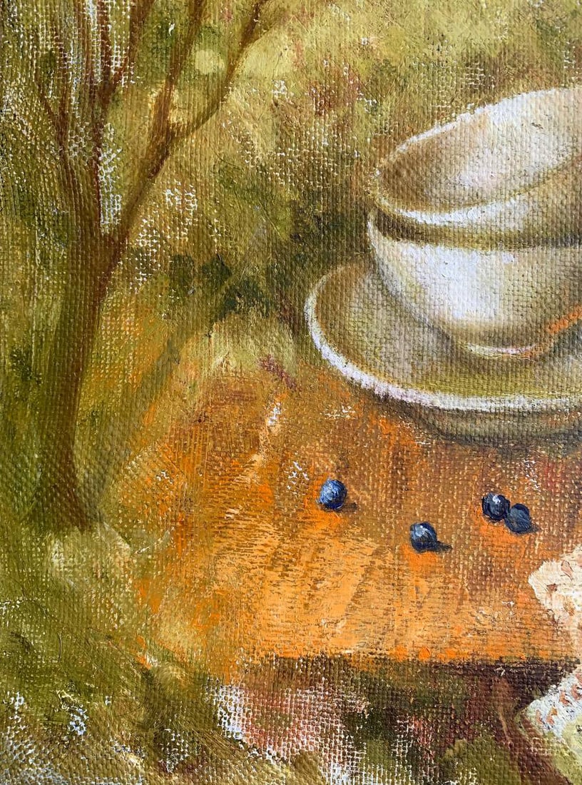 Oil painting still life with violets Maria Mitrick - 6