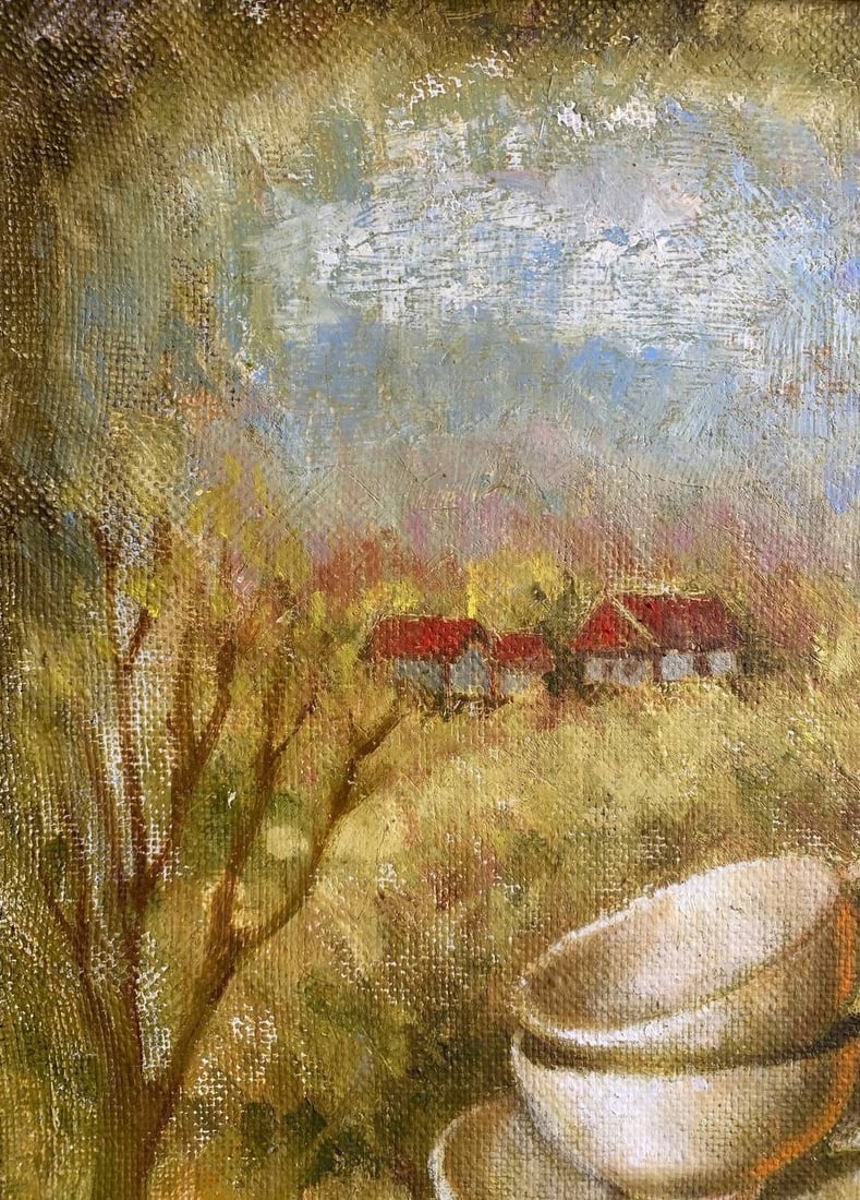 Oil painting still life with violets Maria Mitrick - 7