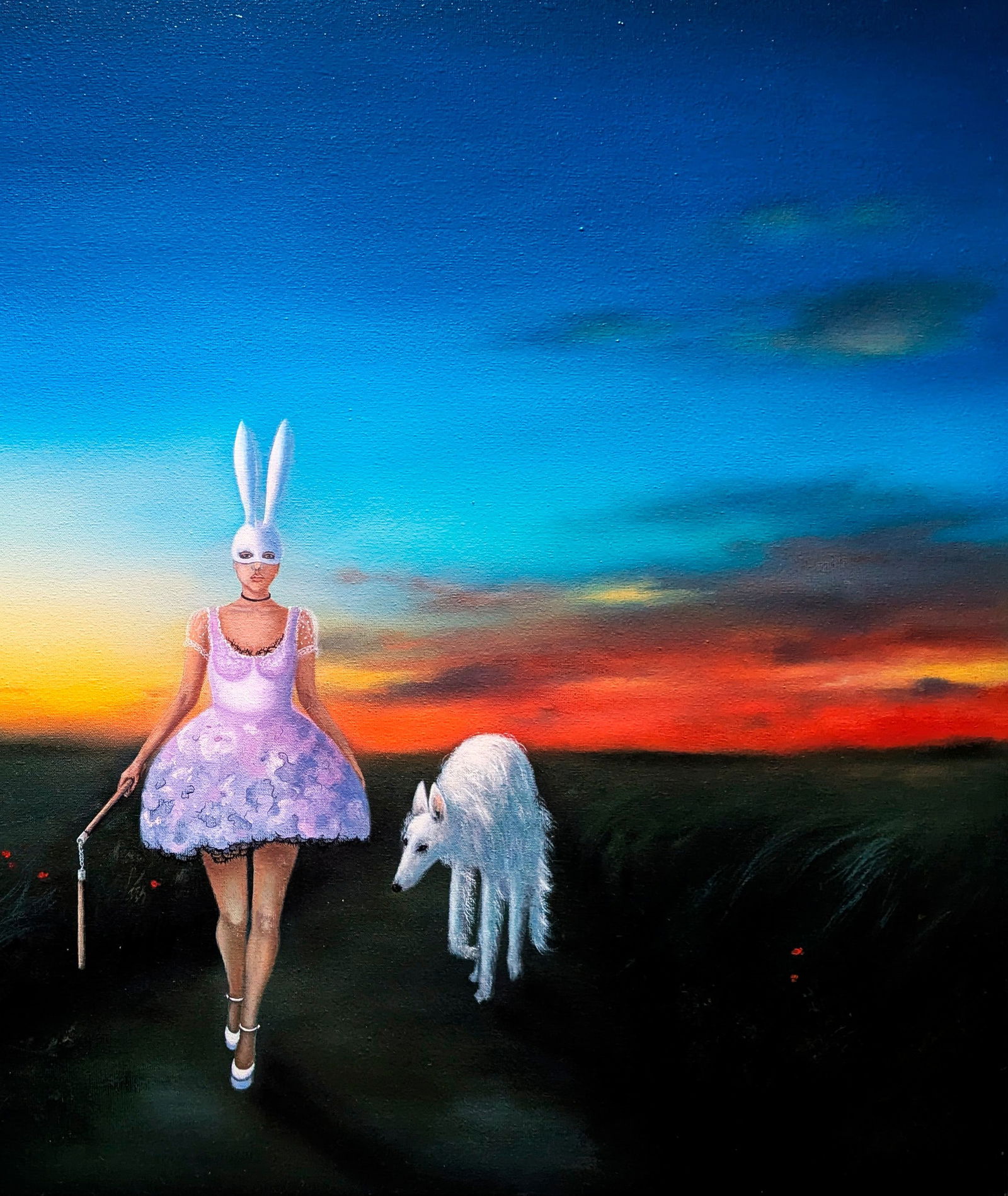Oil painting Bunny suit Ukrainian painter - 3