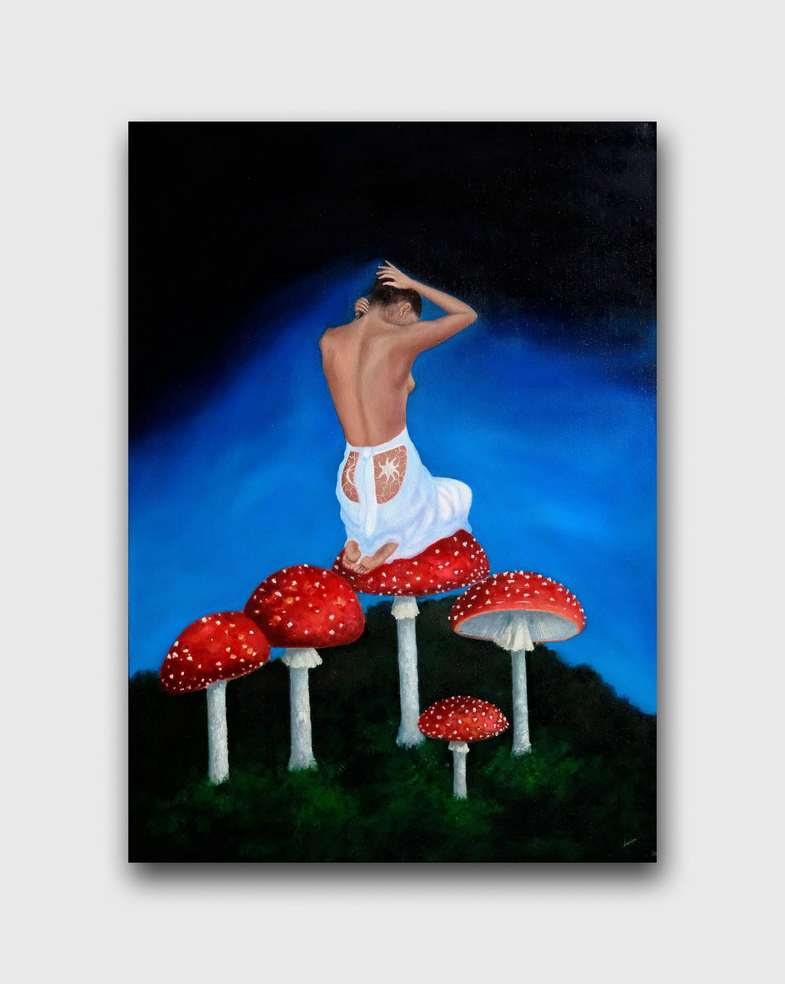 Oil painting Woman and mushrooms Ukrainian painter - 2