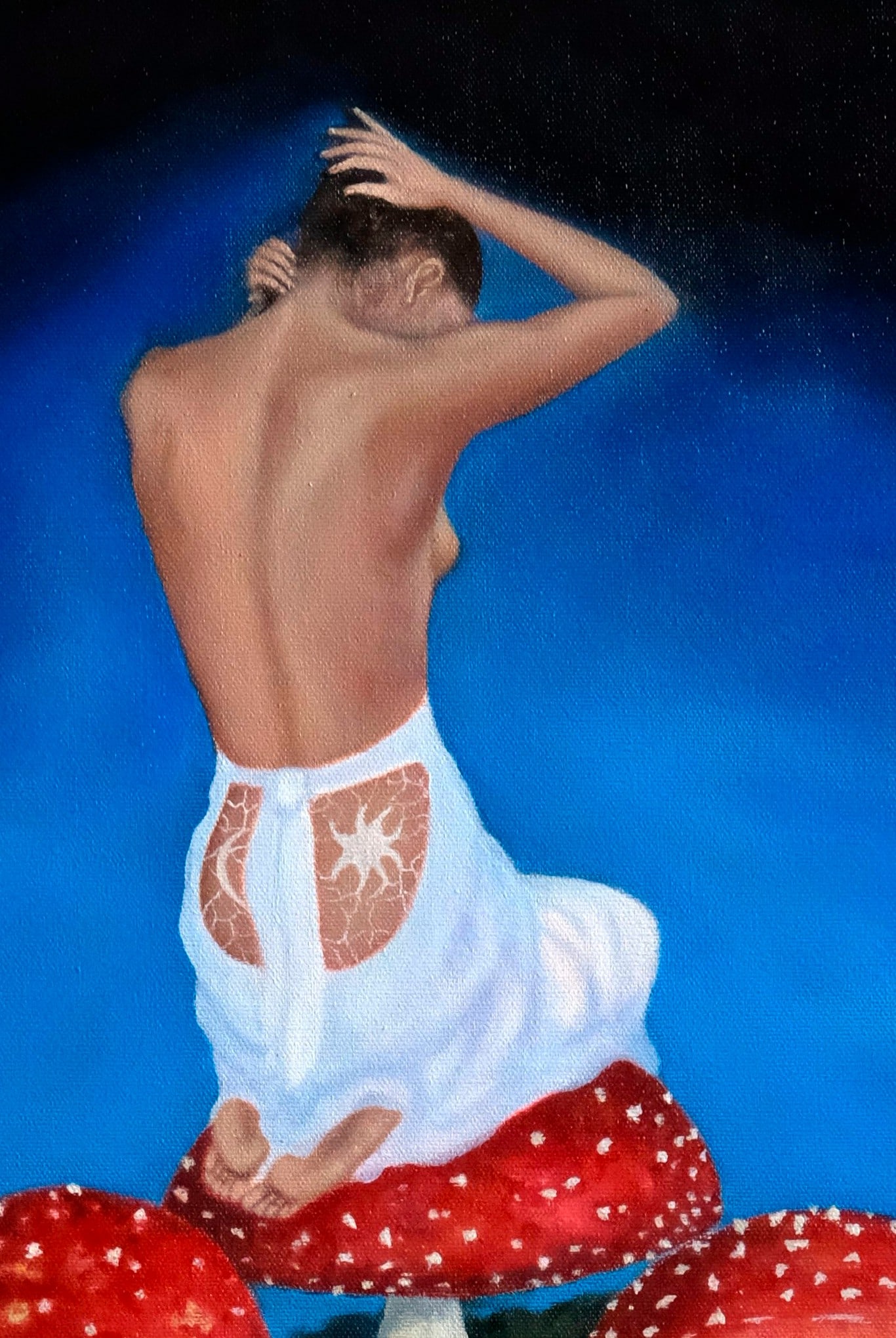 Oil painting Woman and mushrooms Ukrainian painter - 3