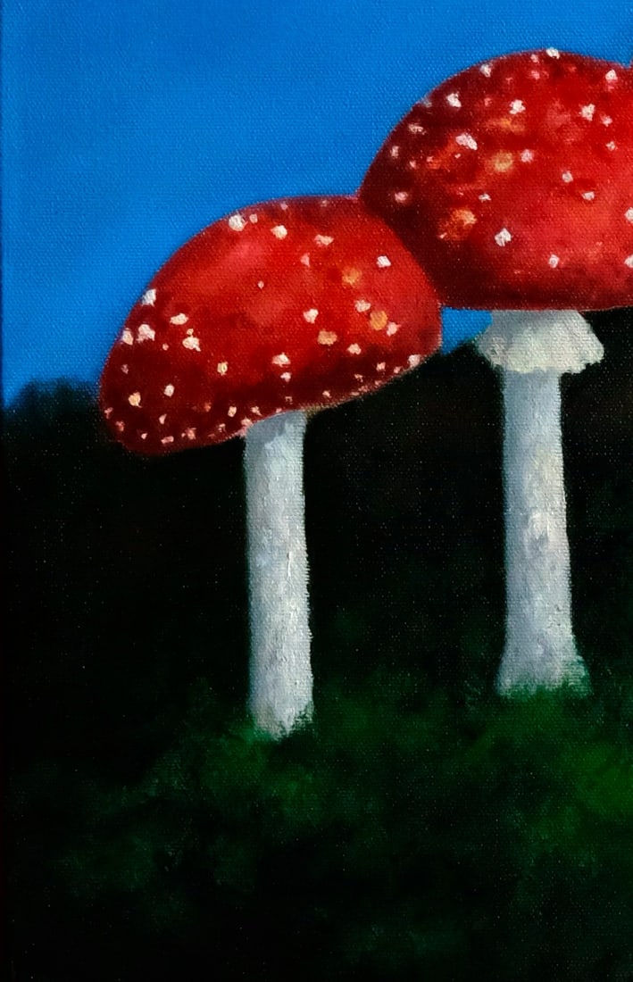 Oil painting Woman and mushrooms Ukrainian painter - 4