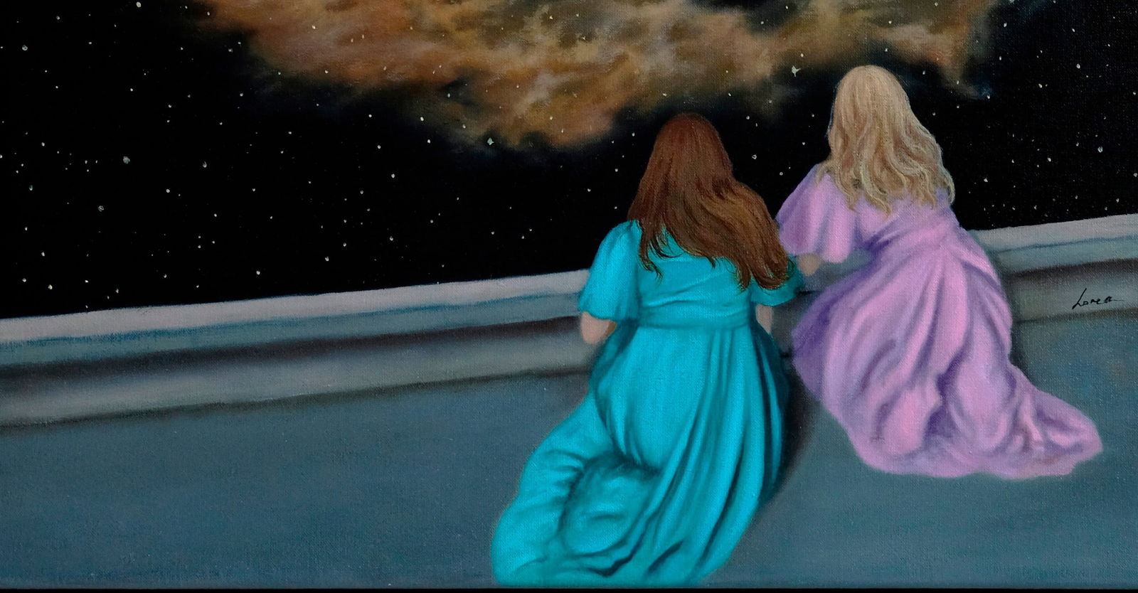Oil painting Girls and stars Ukrainian painter - 5
