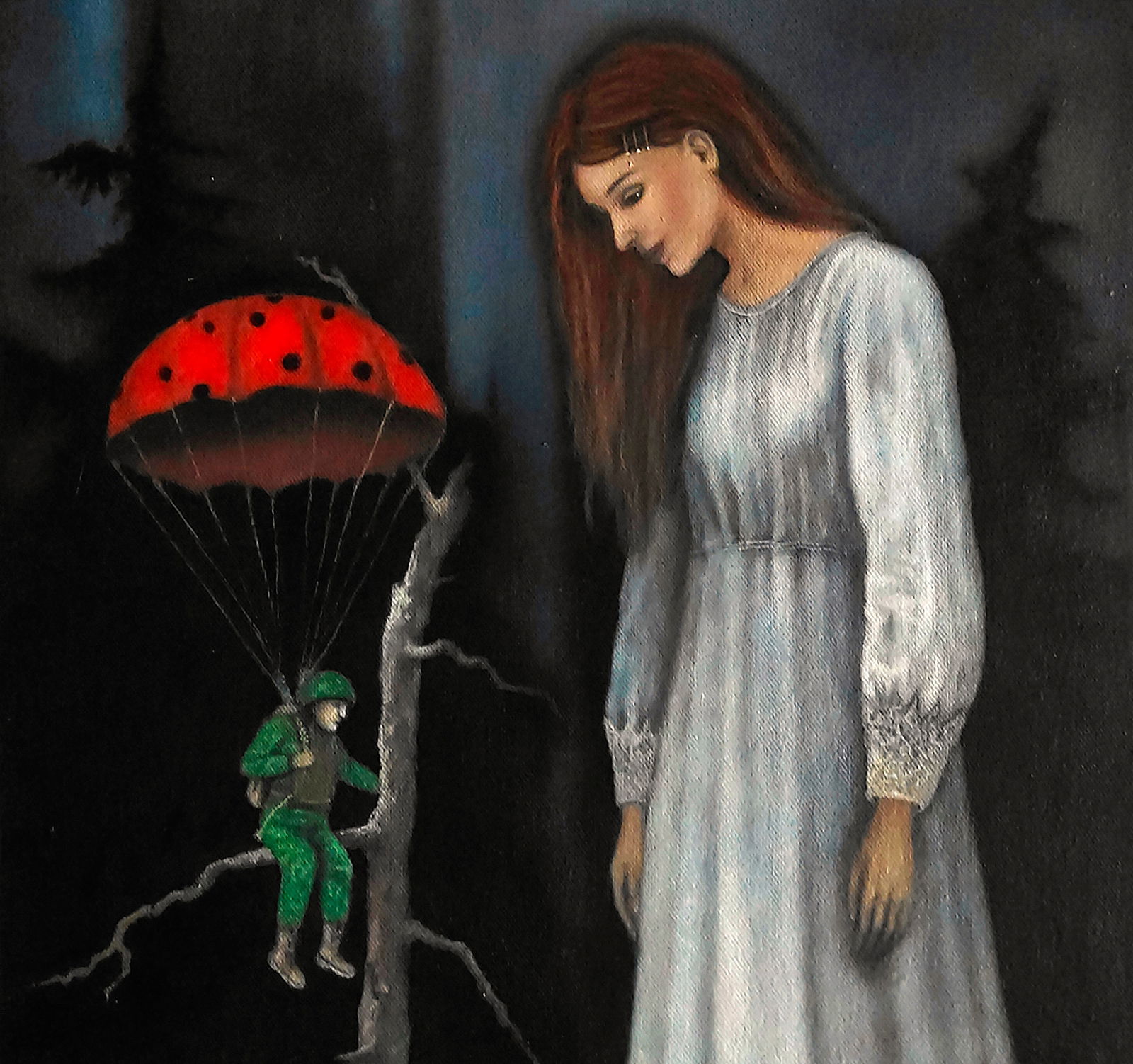 Oil painting Woman in white Ukrainian painter - 3