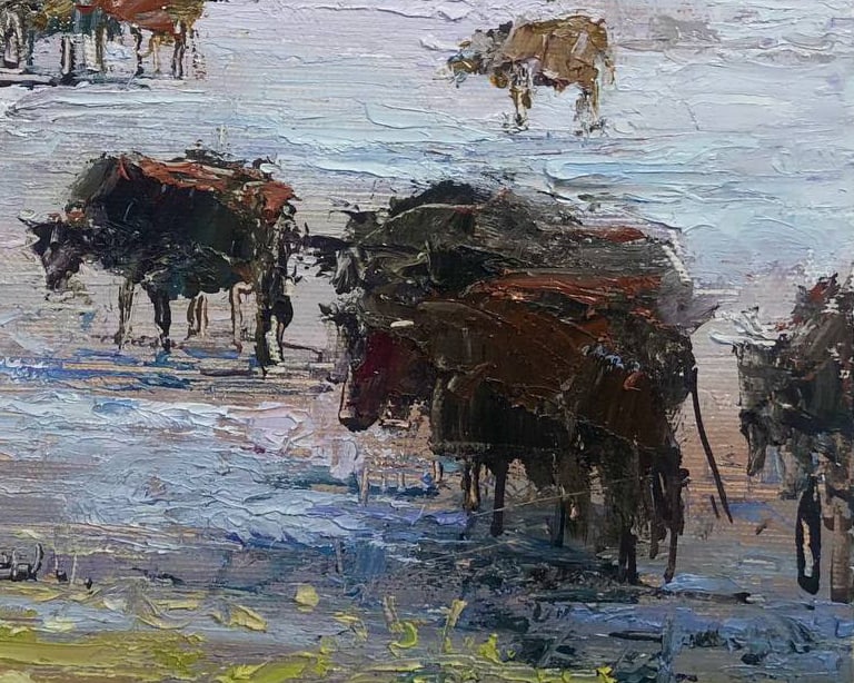 Oil painting Traveling in Georgia, Svaneti Andrii G. - 4