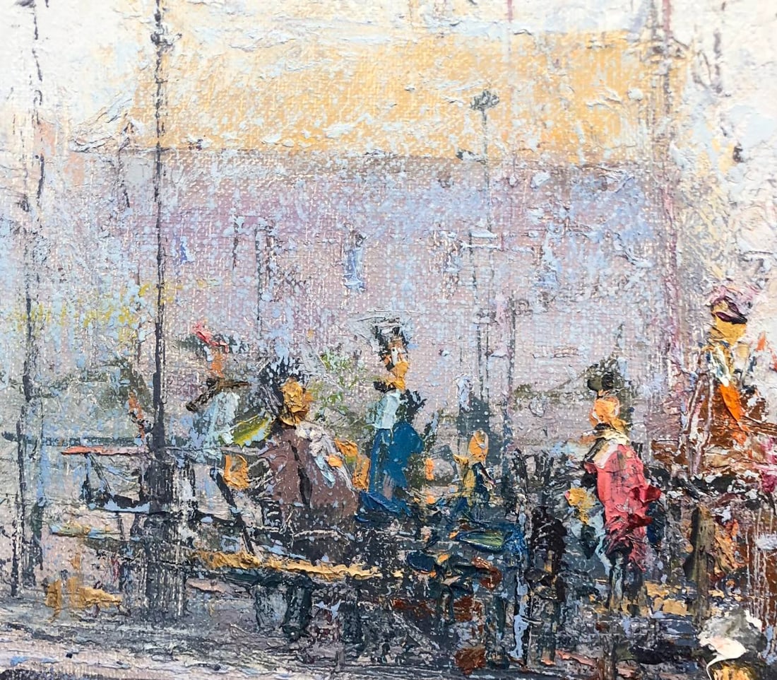 Oil painting Children's entertainment, Travel to France, Honfleur, Andrii G. - 3