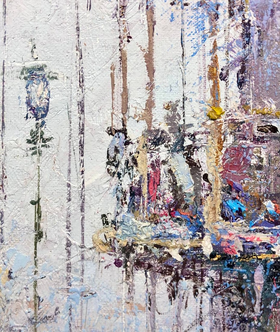 Oil painting Children's entertainment, Travel to France, Honfleur, Andrii G. - 4