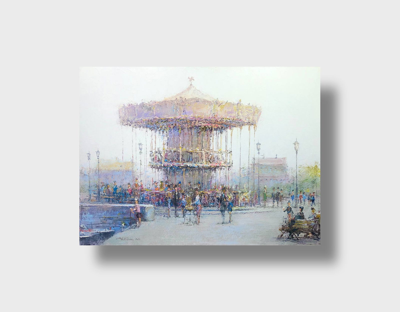 Oil painting Children's entertainment, Travel to France, Honfleur, Andrii G. - 7