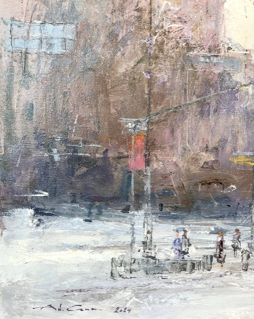Oil painting Winter morning, Khreshchatyk Street Andrii G. - 2