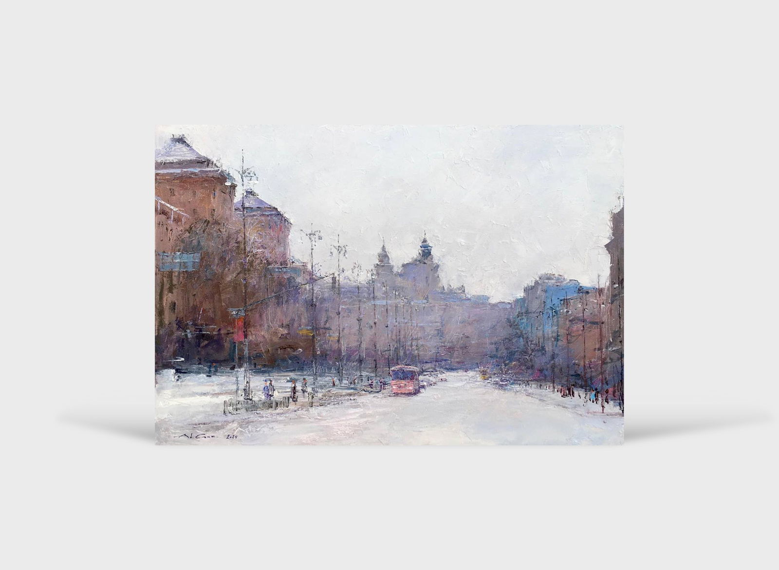 Oil painting Winter morning, Khreshchatyk Street Andrii G. - 6