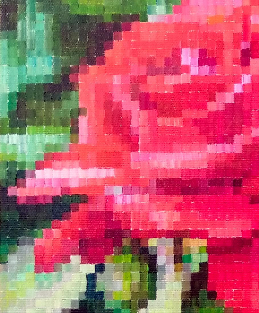 Oil painting Red roses a series of paintings Songs of Ukraine M.Goreeva - 4