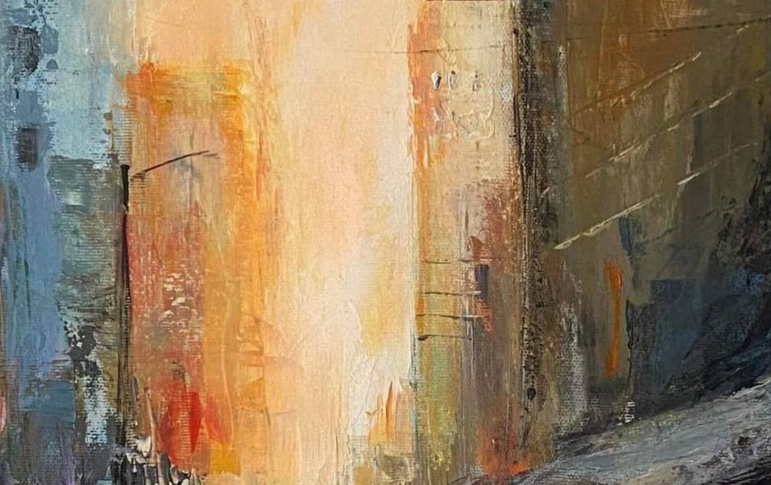 Acrylic painting Sunny Kyiv street Igor Kutsenko - 2