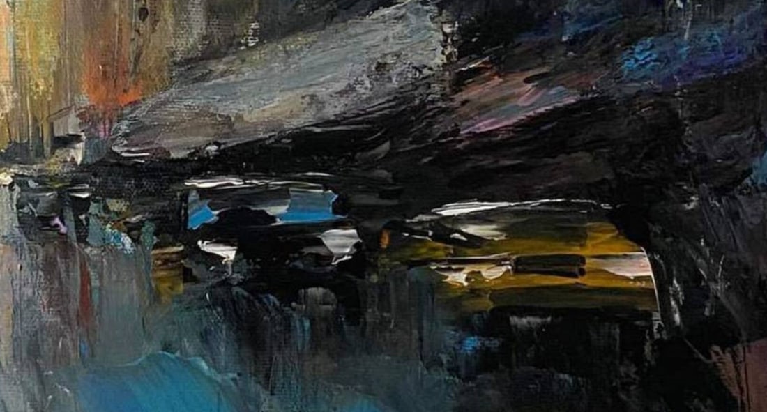 Acrylic painting Sunny Kyiv street Igor Kutsenko - 3