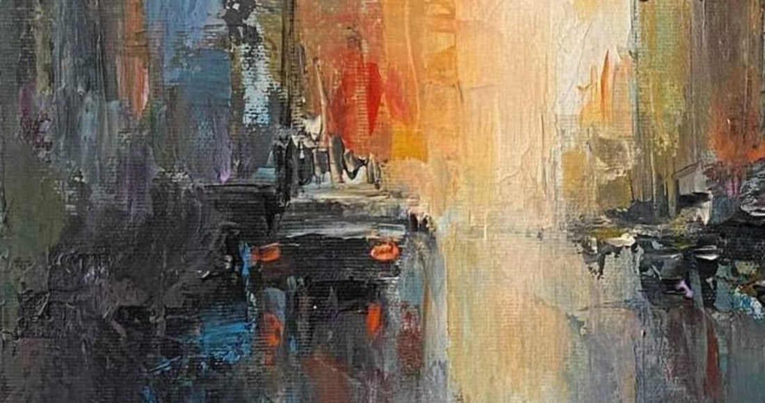 Acrylic painting Sunny Kyiv street Igor Kutsenko - 4