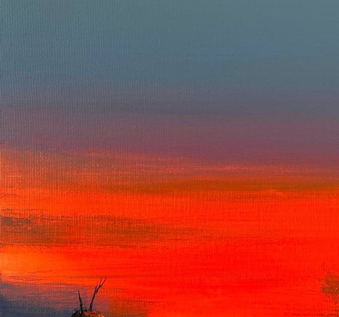 Acrylic painting the sun sparkled after the harvest Igor Kutsenko - 5