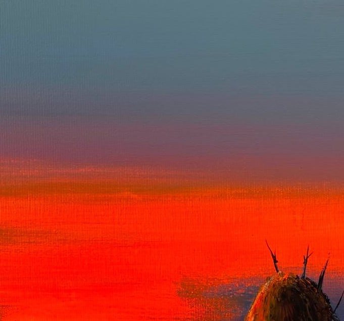 Acrylic painting the sun sparkled after the harvest Igor Kutsenko - 6