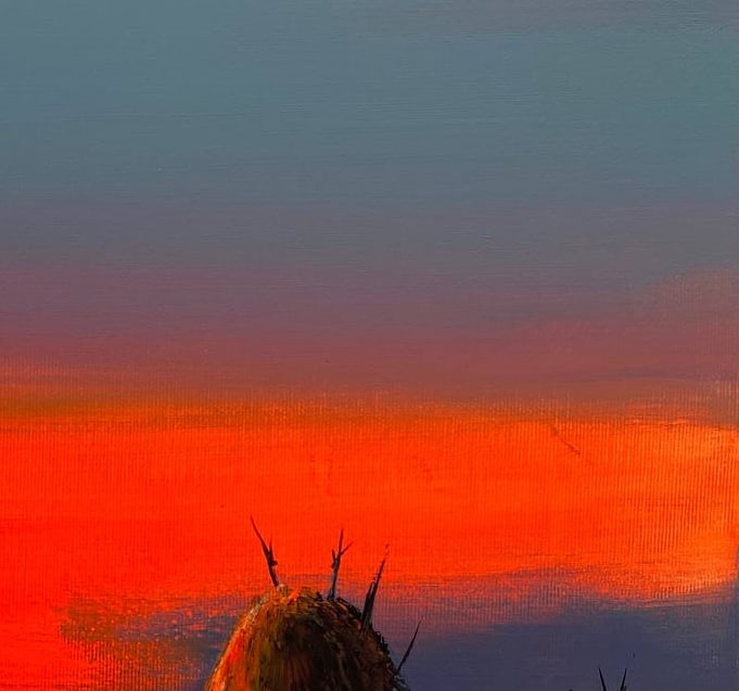 Acrylic painting the sun sparkled after the harvest Igor Kutsenko - 7