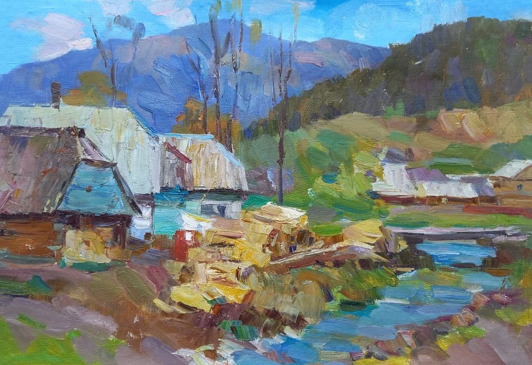 Oil painting Synevyr etude Alex Ditriev: Title: Oil painting Synevyr etude Alex Ditriev Description: 89AD Painter: Alex Ditriev Size: 49x69 cm/19.3x27.2 inches Components: oil, canvas Original painting from our collection ERA: Short