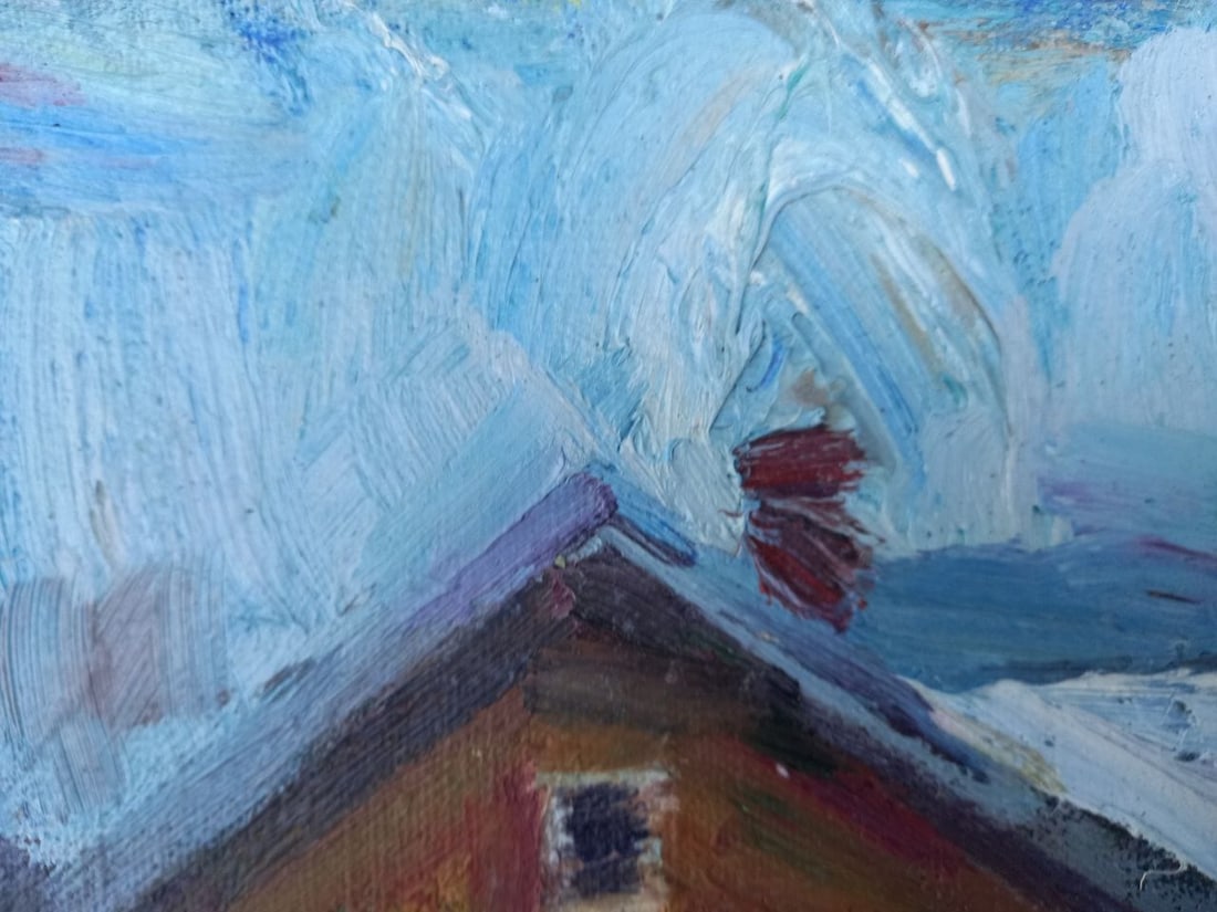 Oil painting Mountain village Alex Ditriev - 2