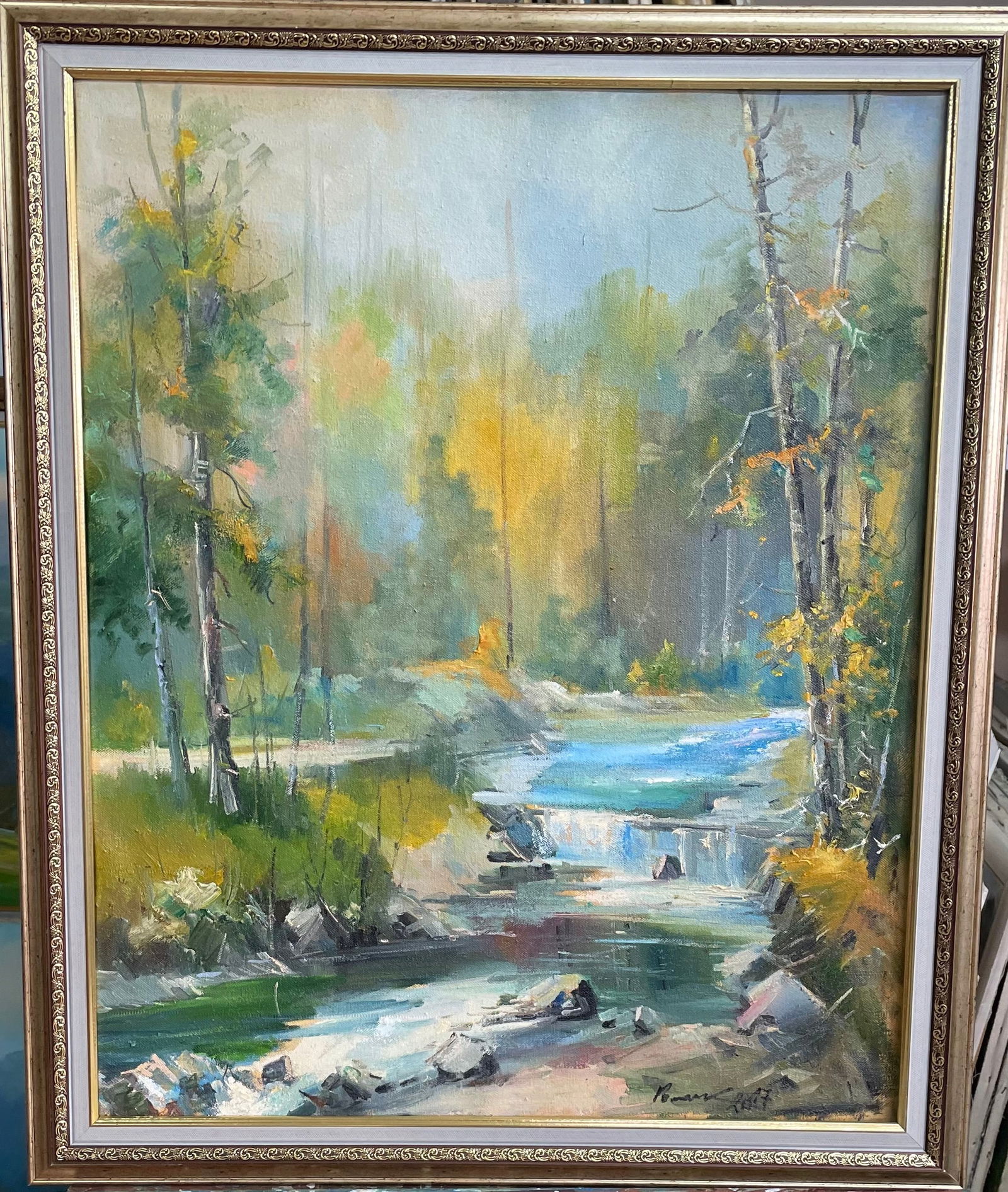 Oil painting Stream near forrest Ivan Romanyuk - 2