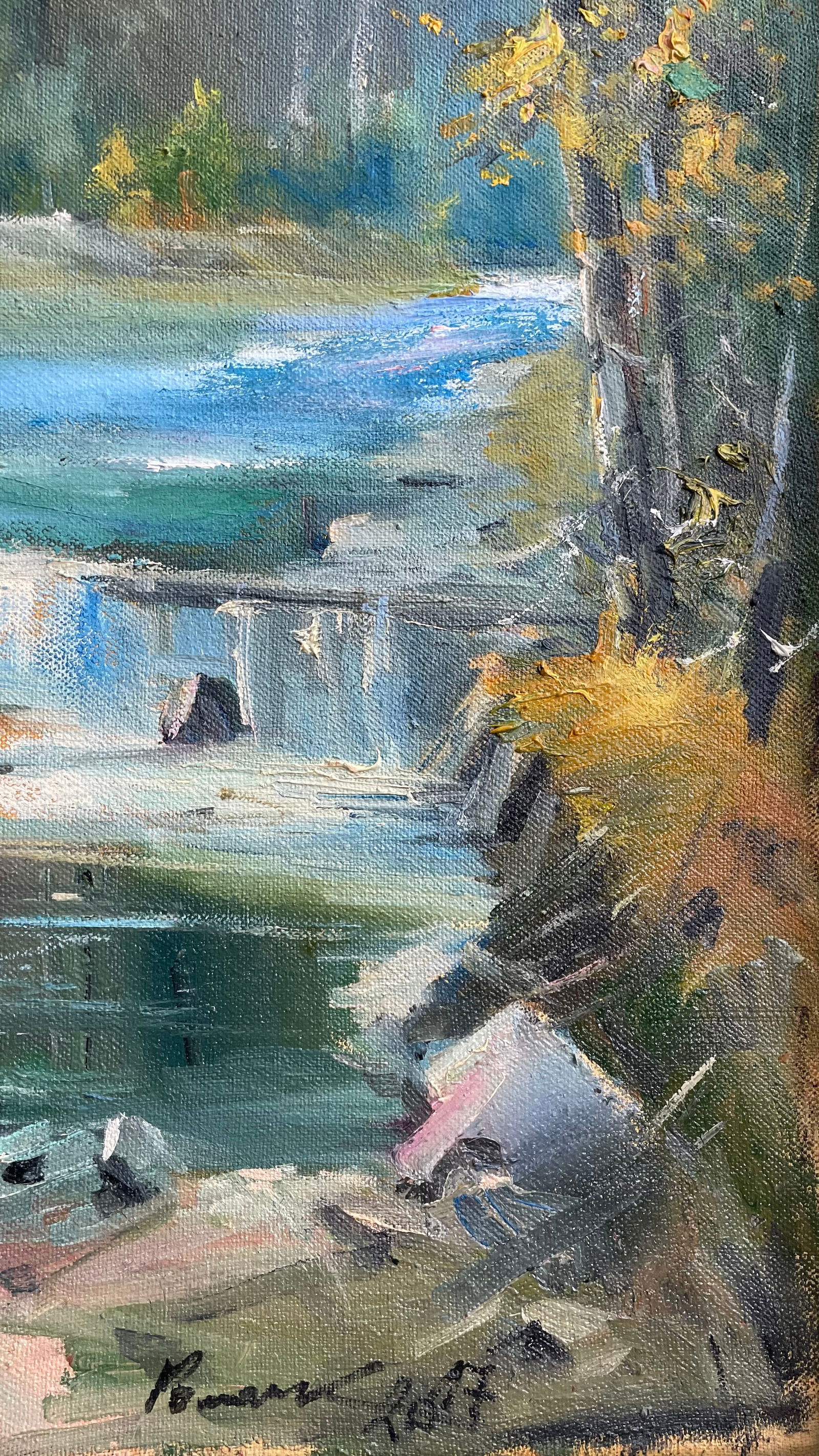 Oil painting Stream near forrest Ivan Romanyuk - 8
