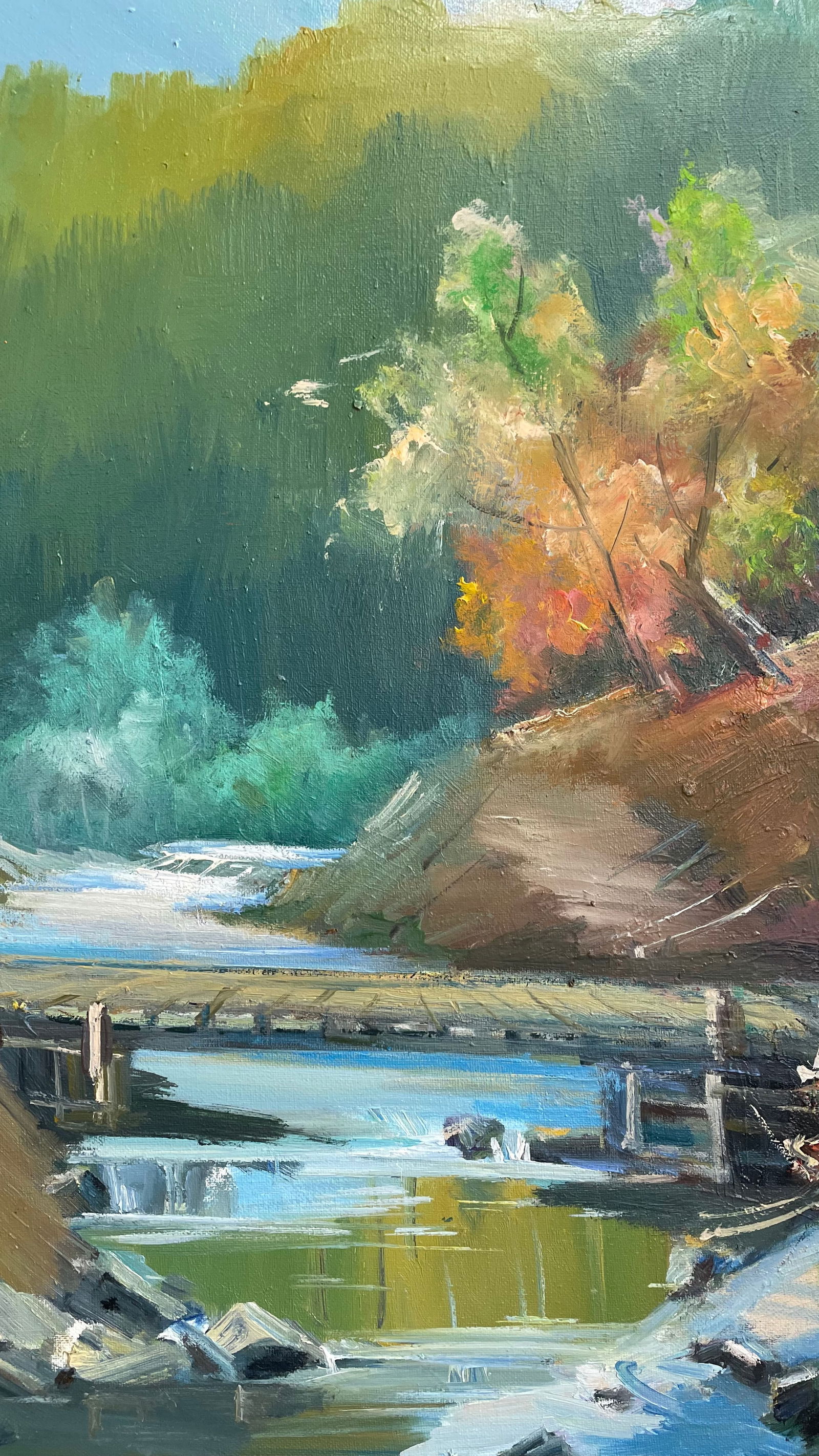 Oil painting River bridge Ivan Romanyuk - 6