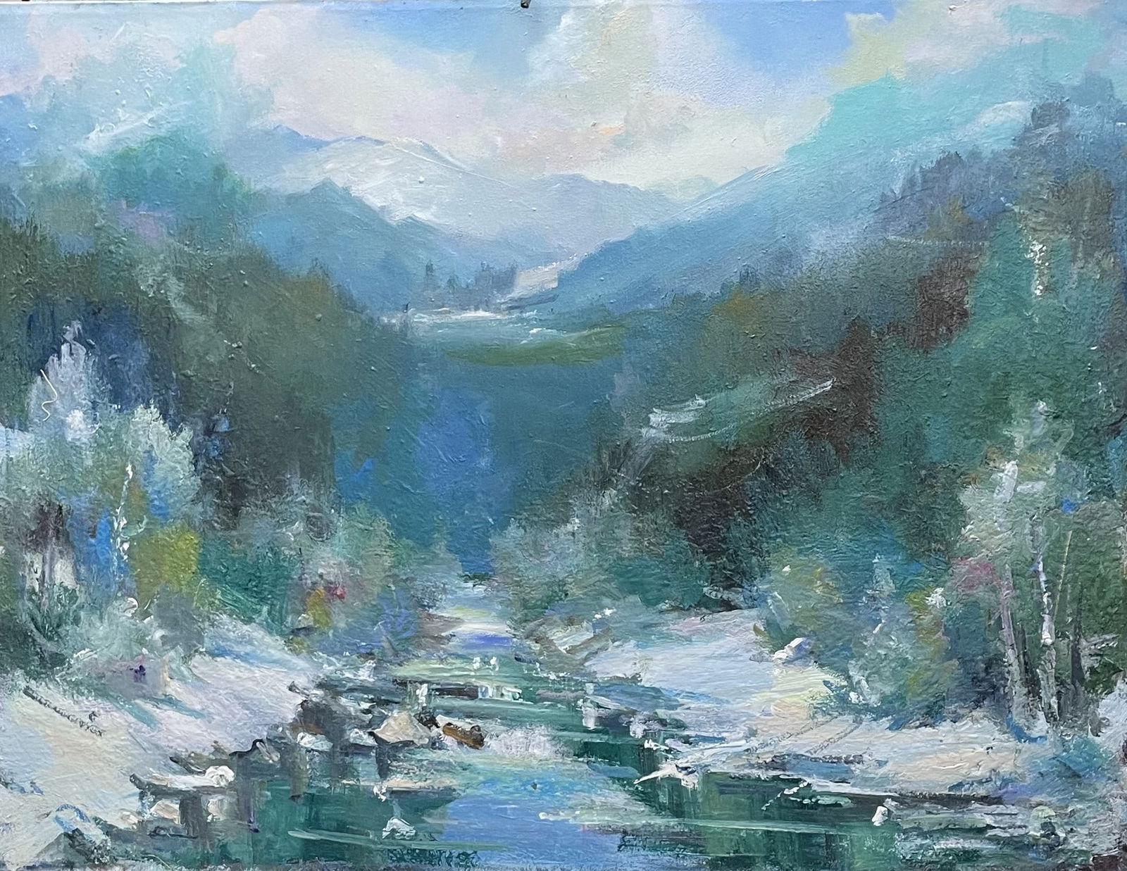 Oil painting Deep winter in th mountains Ivan Romanyuk (1 of 8)