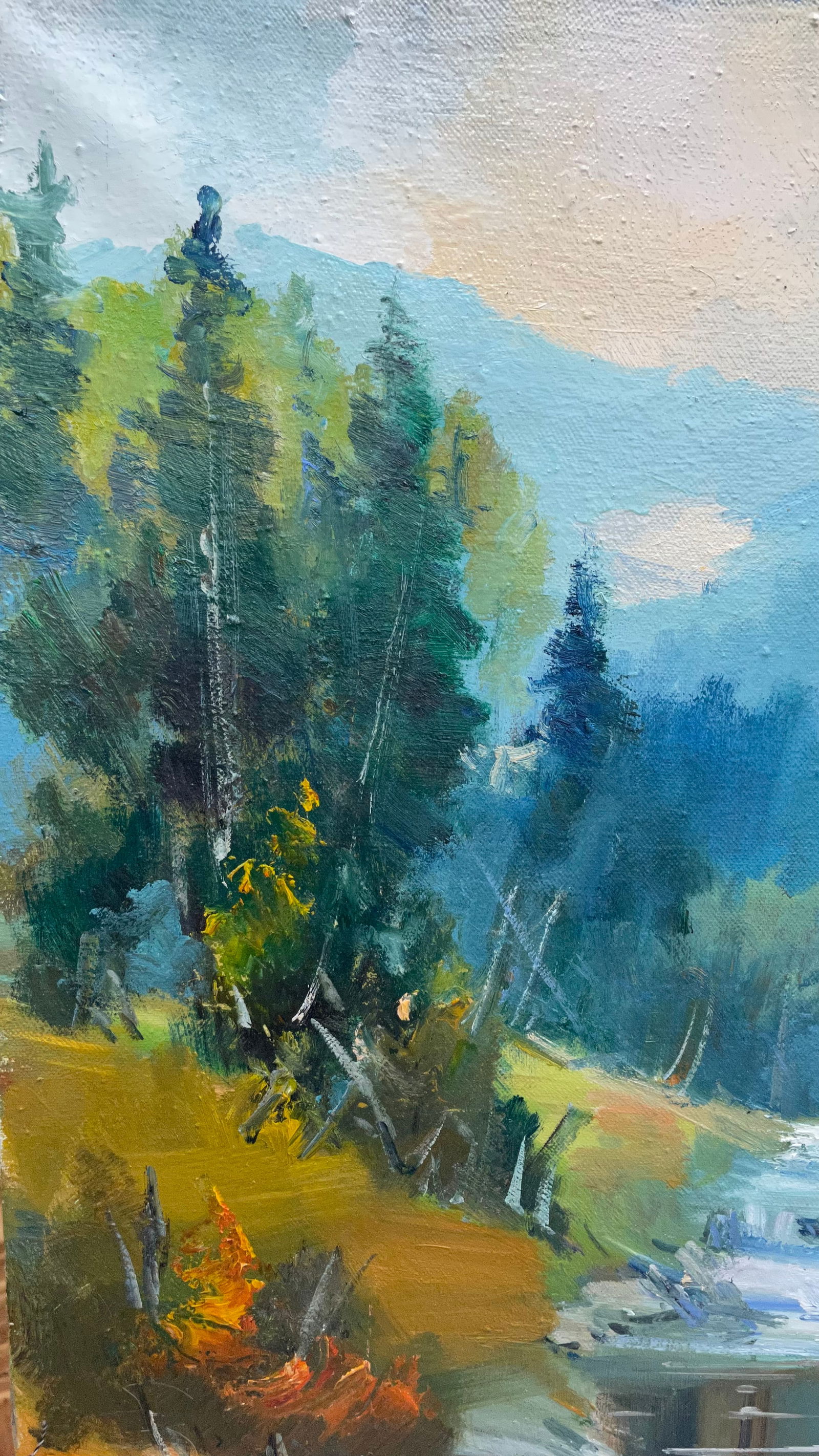 Oil painting Orange grass Ivan Romanyuk - 2