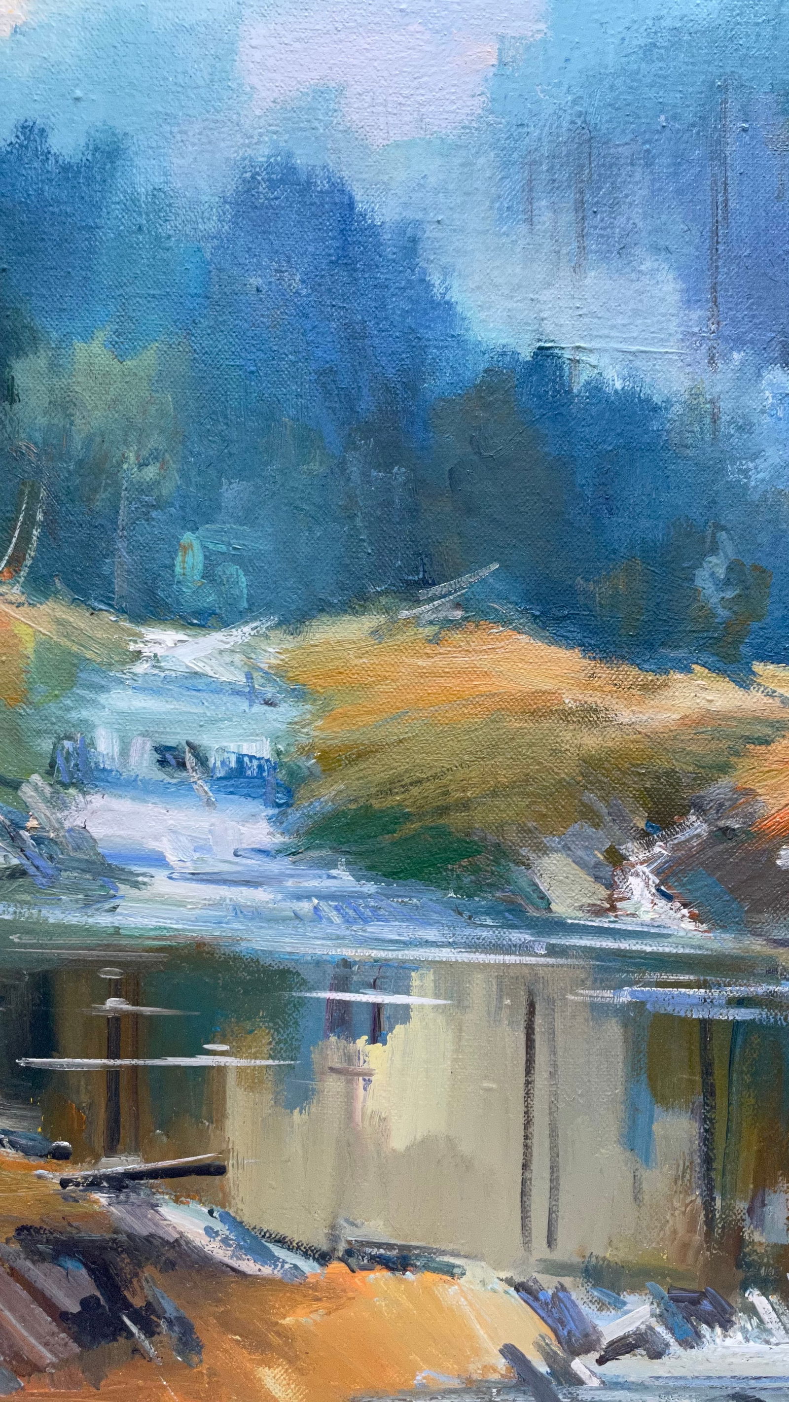 Oil painting Orange grass Ivan Romanyuk - 6