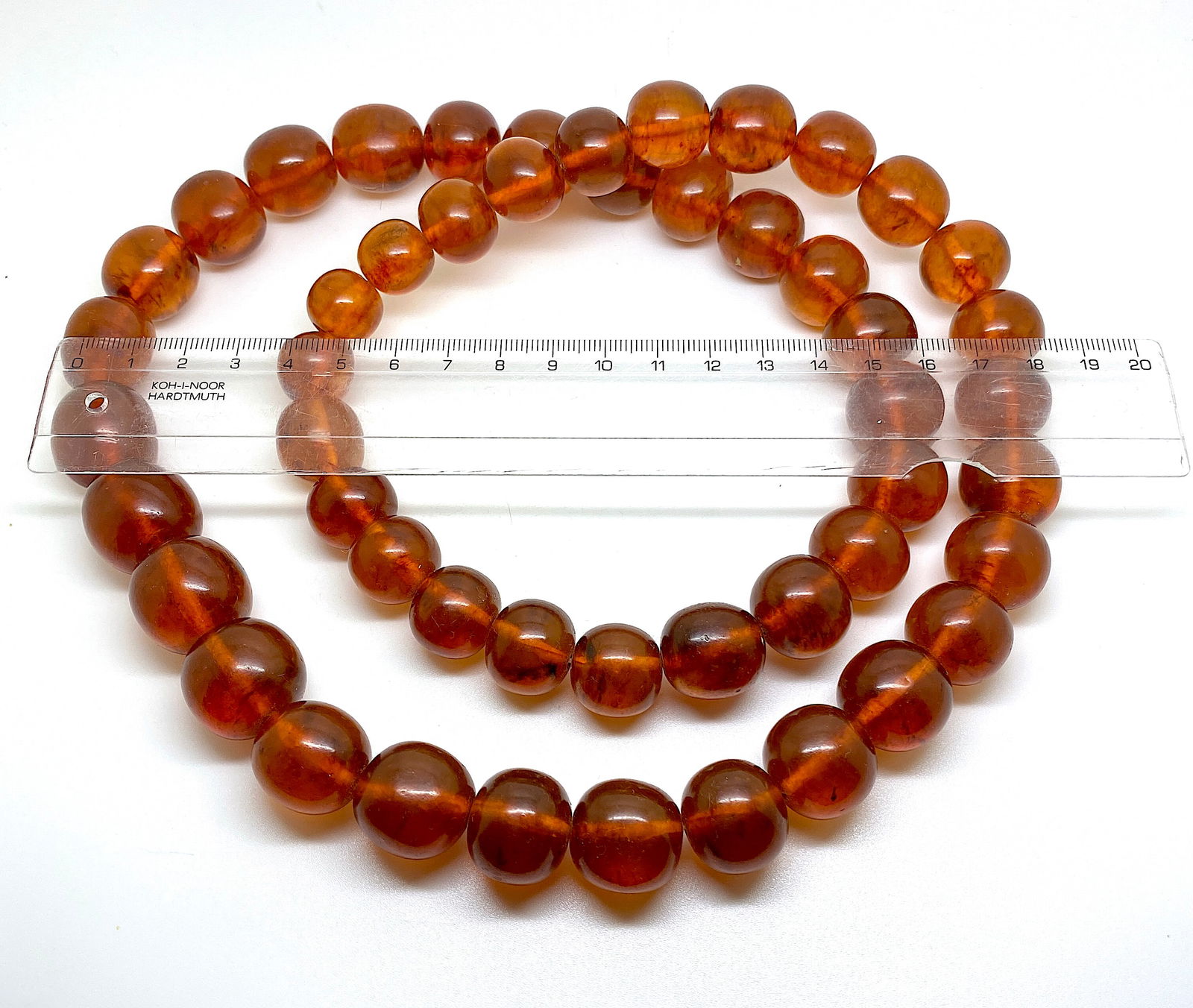 Amazing Unique Vintage Amber Necklace made from Round Amber beads - 5