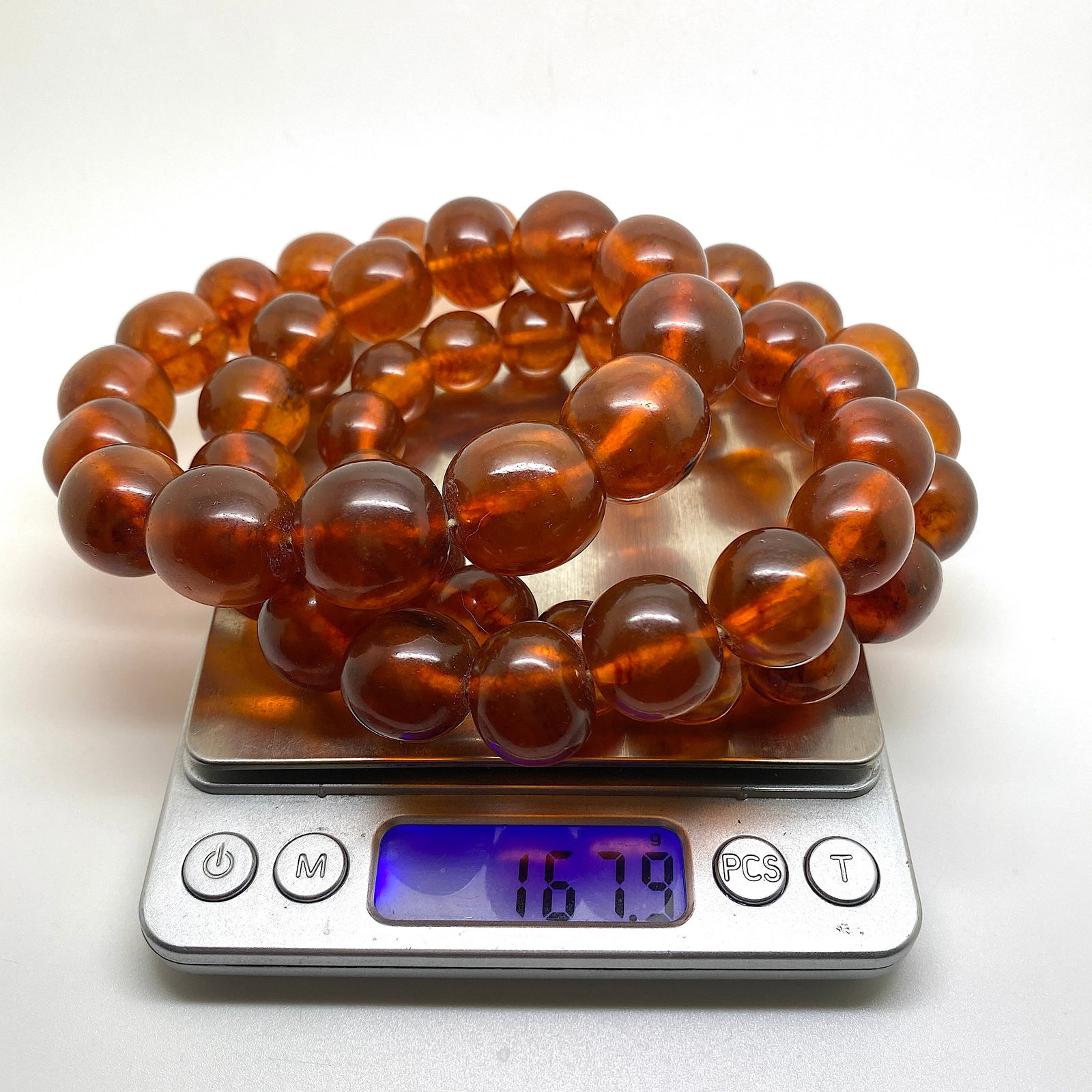 Amazing Unique Vintage Amber Necklace made from Round Amber beads - 7