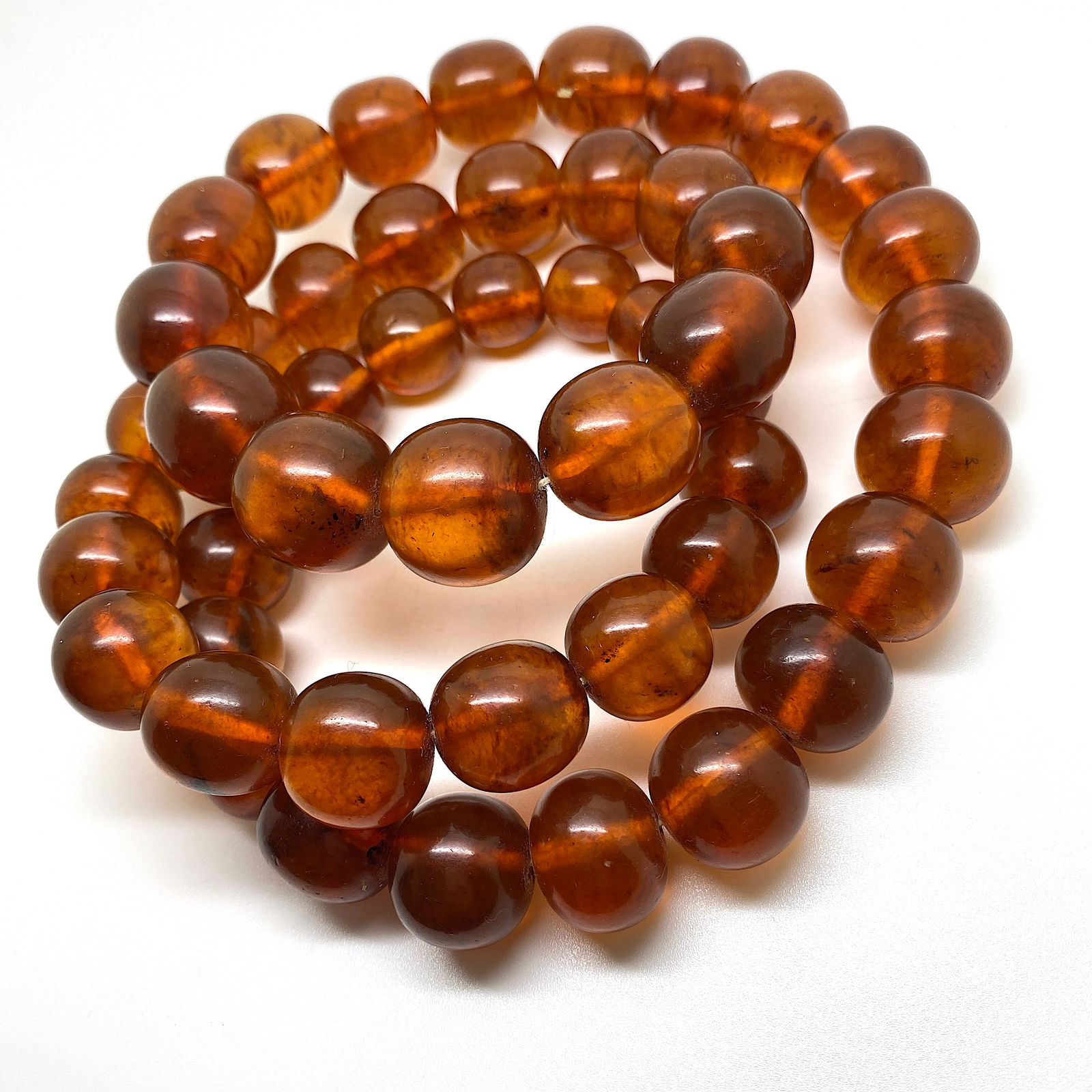 Amazing Unique Vintage Amber Necklace made from Round Amber beads - 8