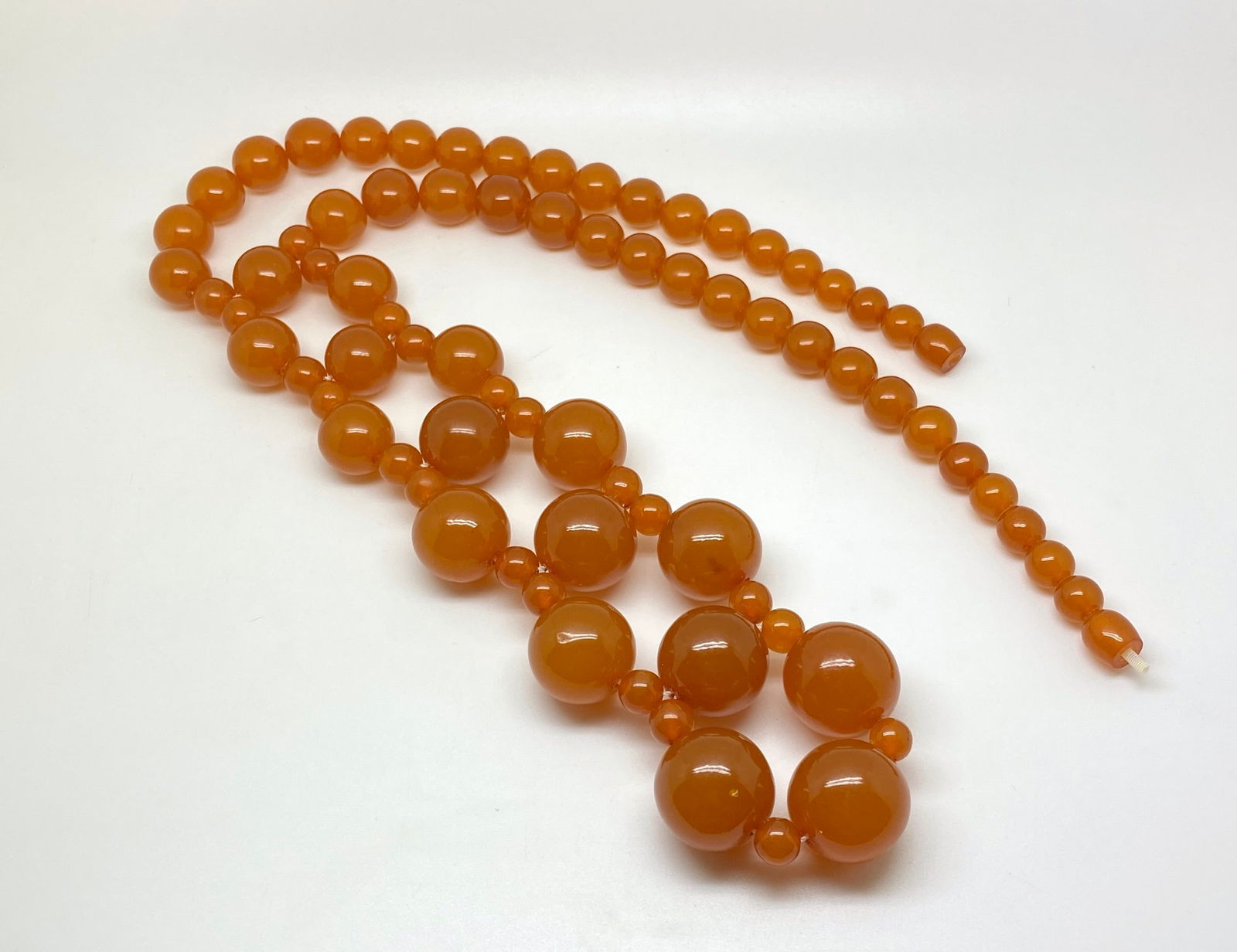 Antique Amber Necklace made from Round Amber beads - 3