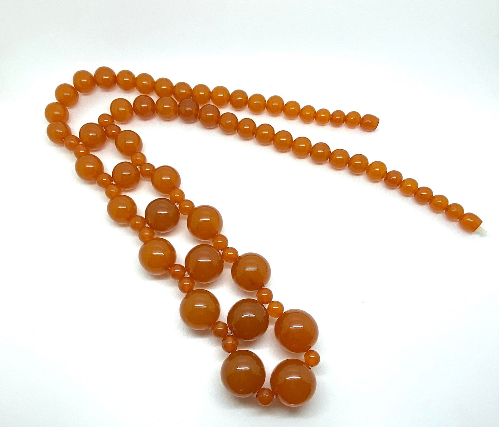 Antique Amber Necklace made from Round Amber beads - 5
