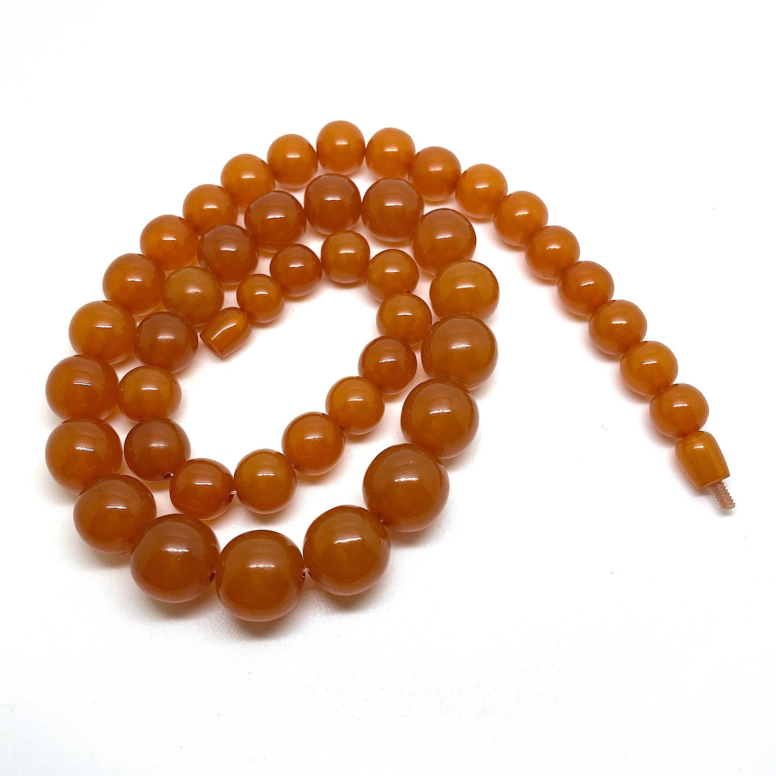 Alluring Unique Vintage Amber Necklace made from Round Amber beads - 6
