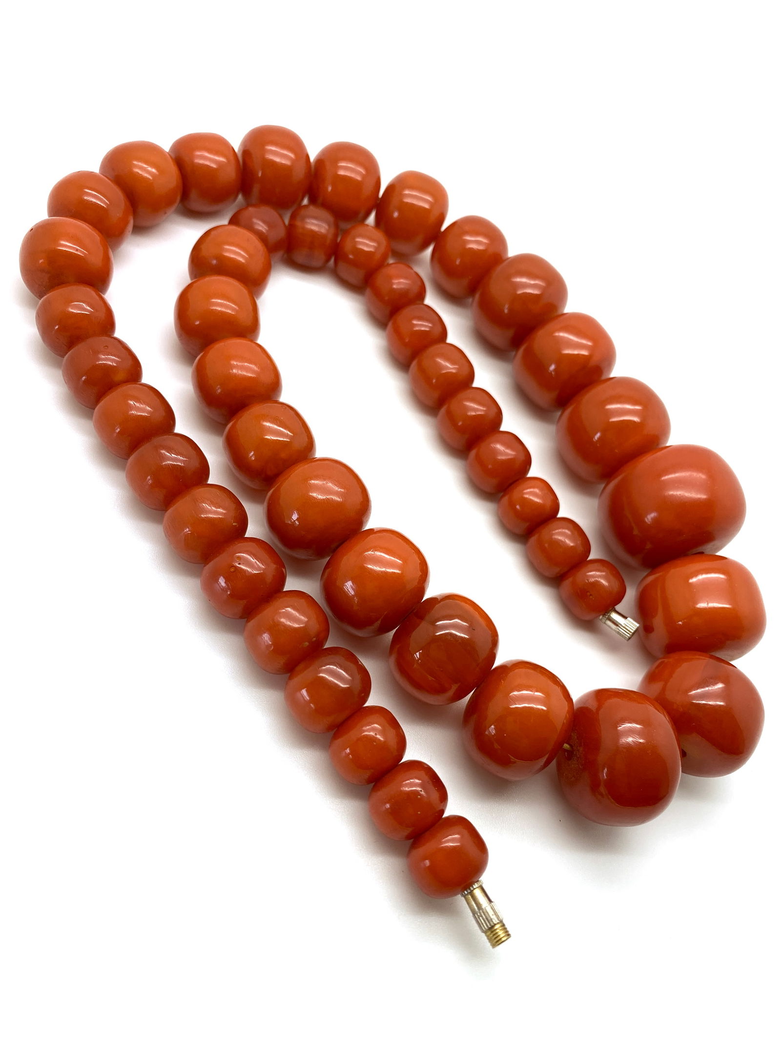Splendid Bakelite Necklace made from Barrel shaped Bakelite beads - 7