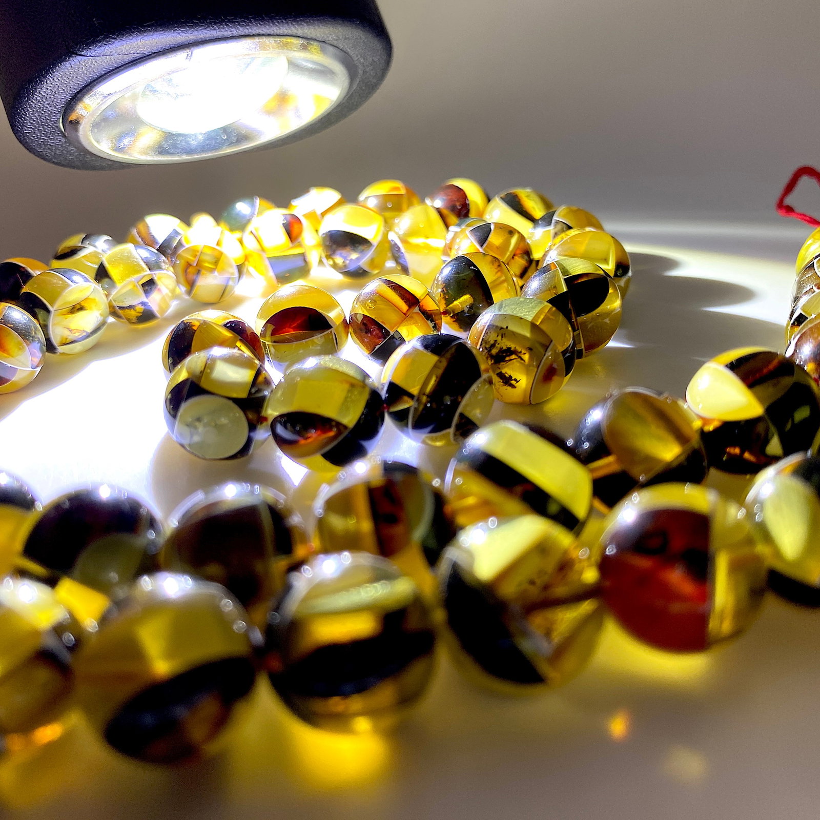 Unique and Staggering Amber Tesbih made from Round Amber beads - 15