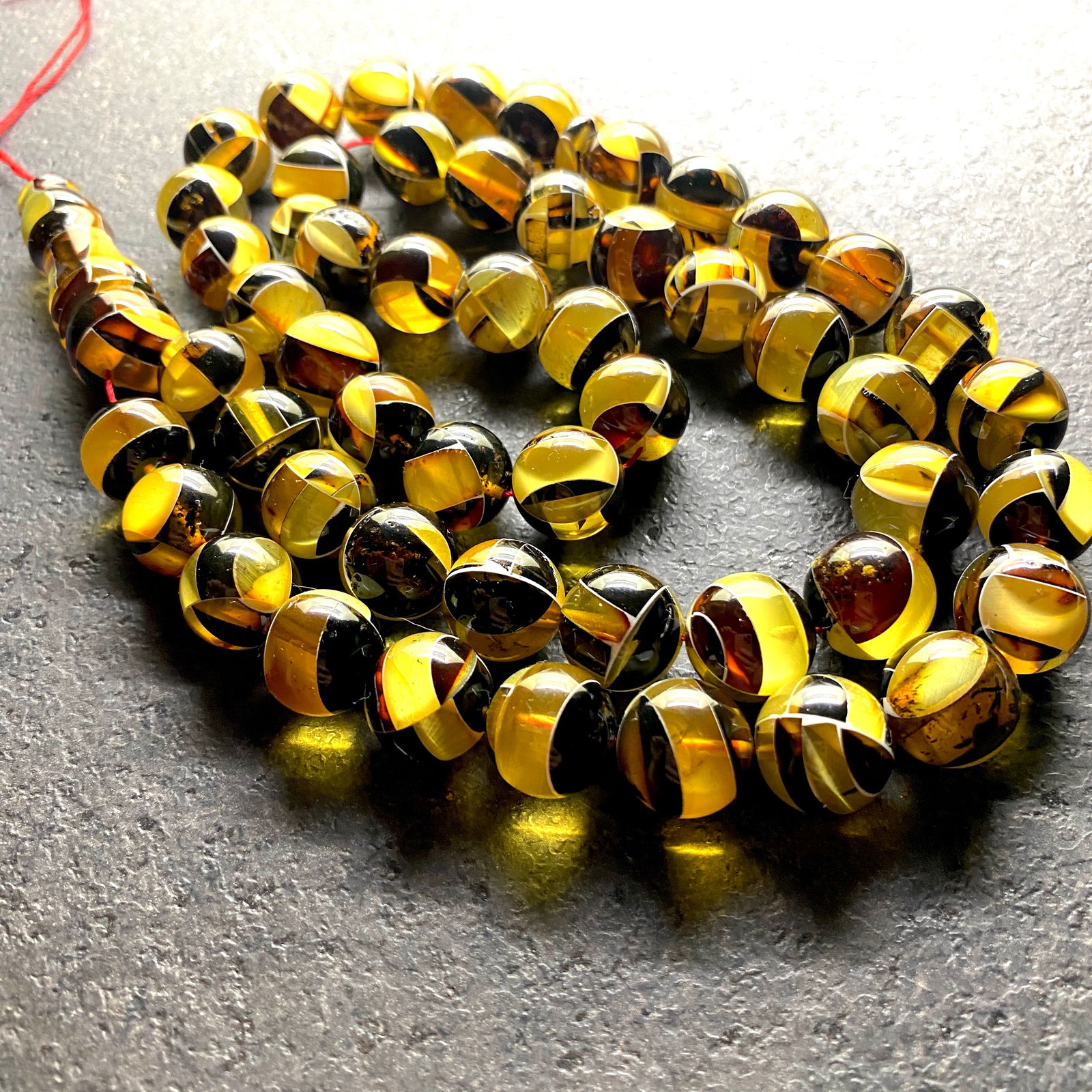Unique and Staggering Amber Tesbih made from Round Amber beads - 5