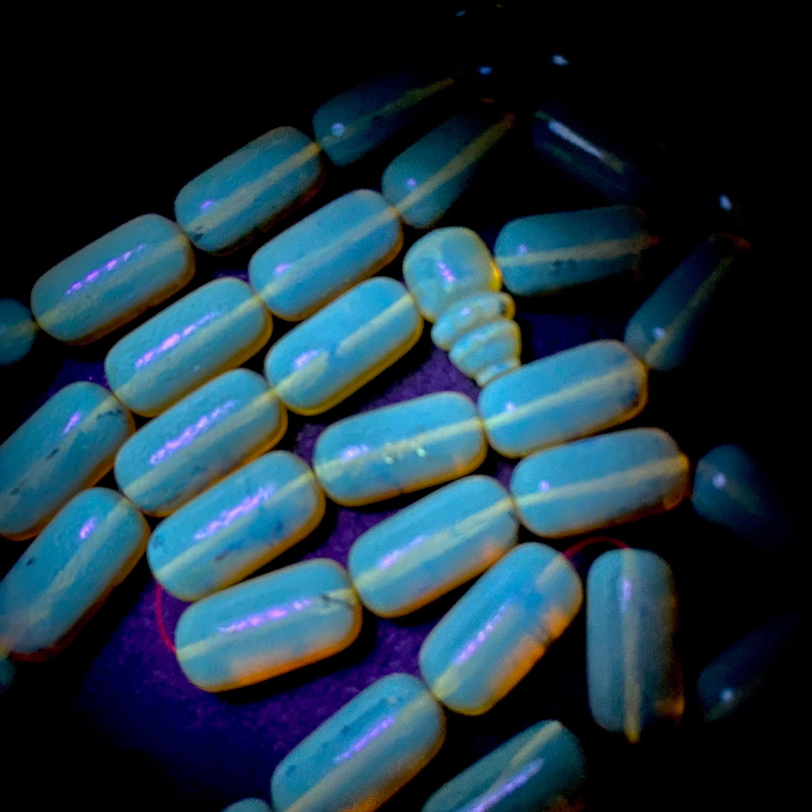 Vintage Amber Tesbih made from Barrel beads with inclusions - 7