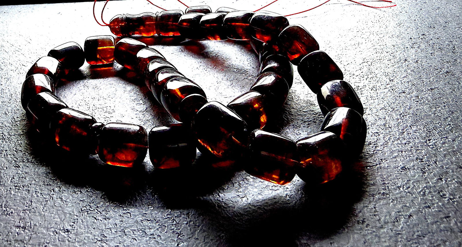 Unique and Splendid Amber Tesbih made from Barrel shaped Amber beads - 5