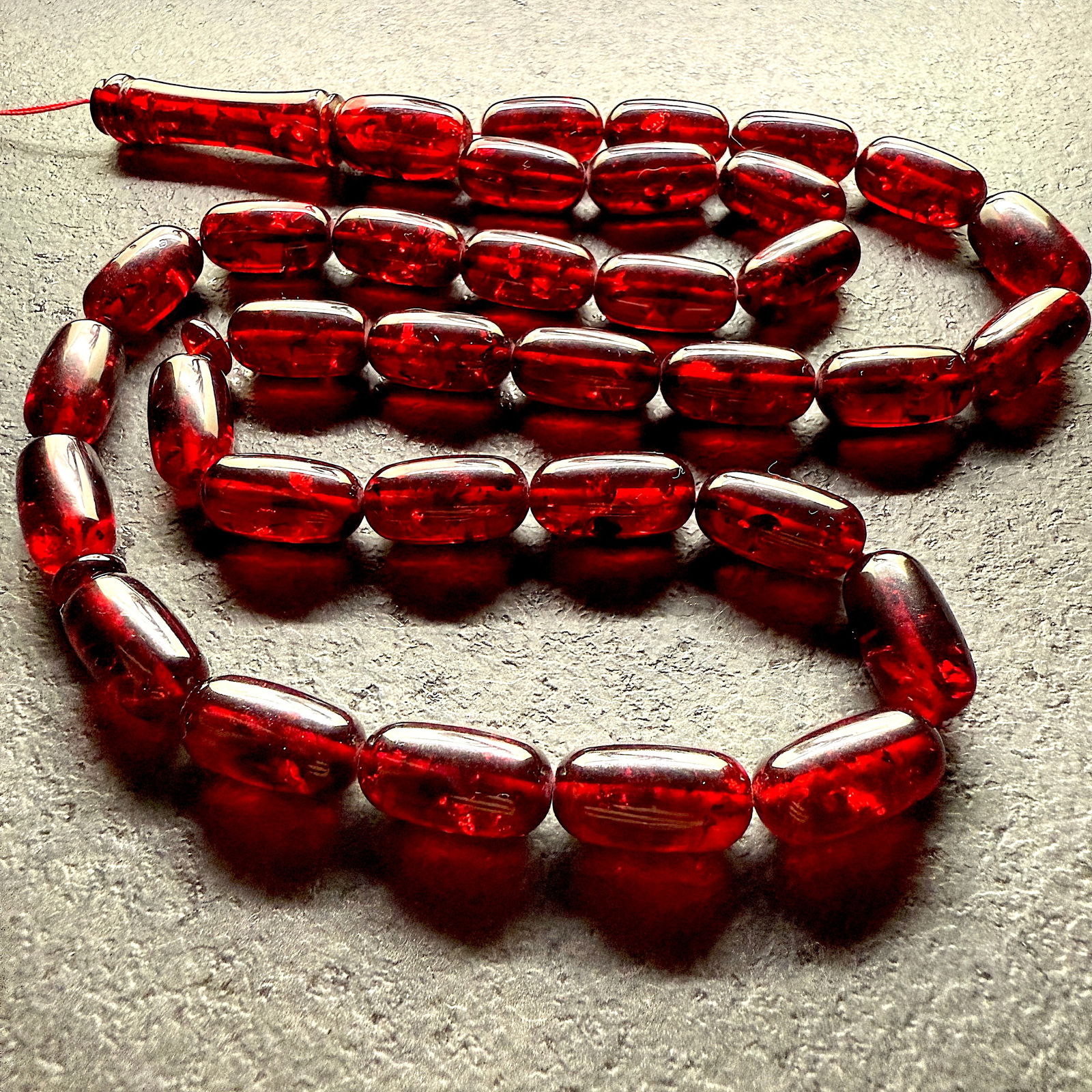 Extraordinary Amber Tesbih made from Capsule shaped Amber beads - 2