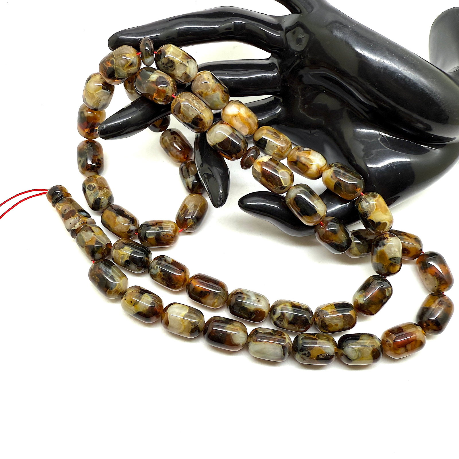 Unique and Impressive Amber Tesbih made from Barrel shaped Amber beads - 8