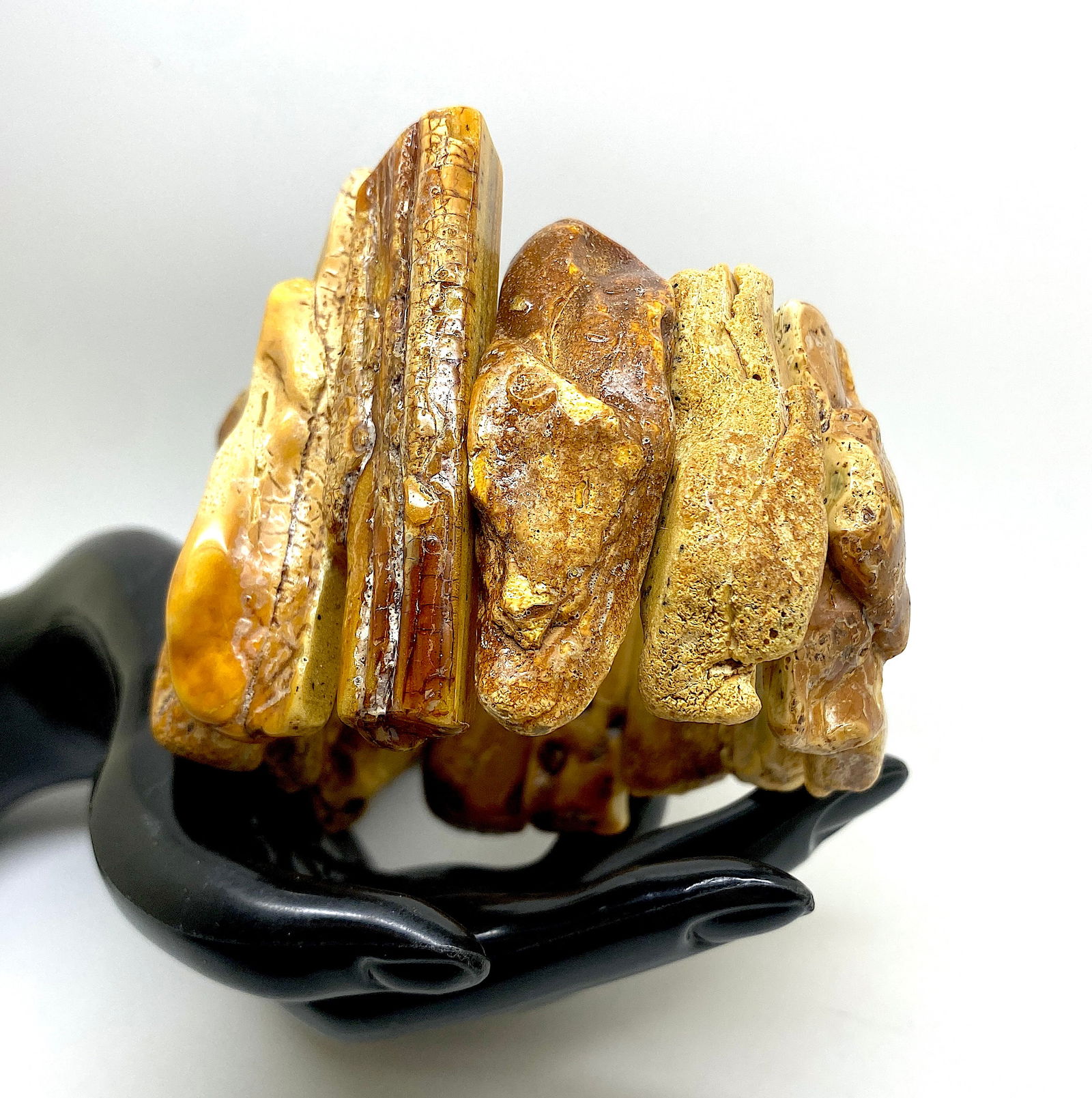 Grand Vintage Amber Bracelet made from Rectangle shaped Amber beads - 2