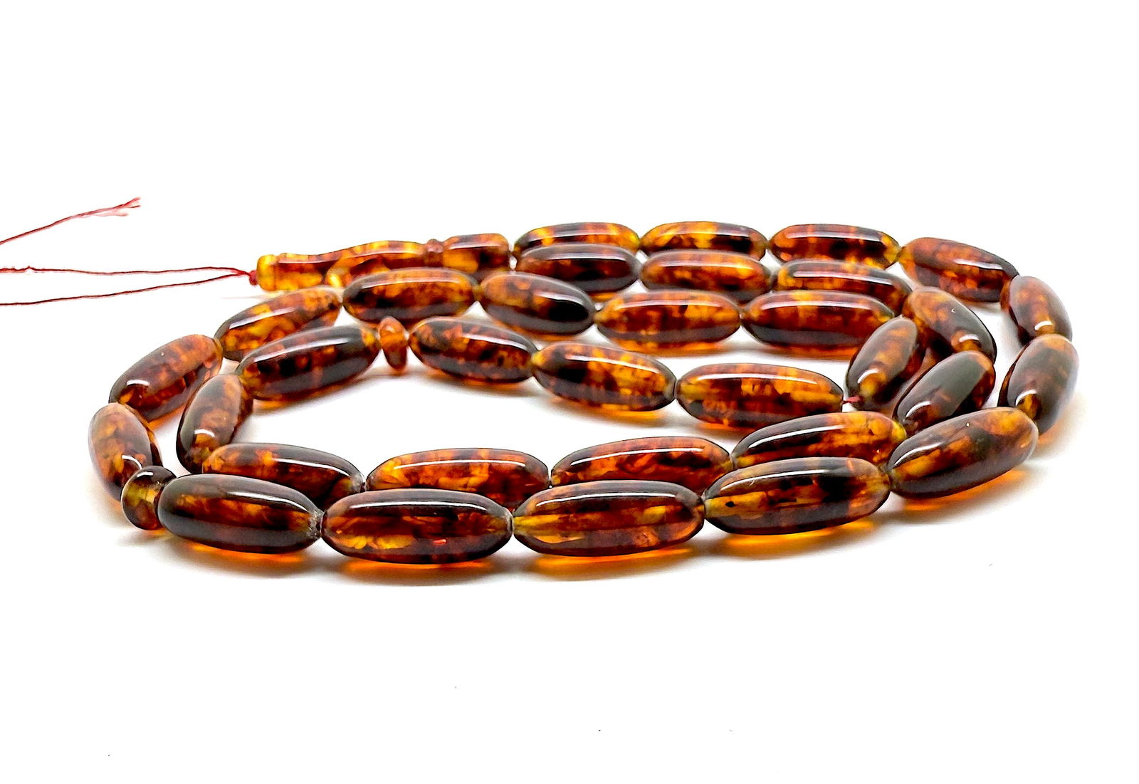 Extraordinary Amber Tesbih made from Capsule shaped Amber beads - 5