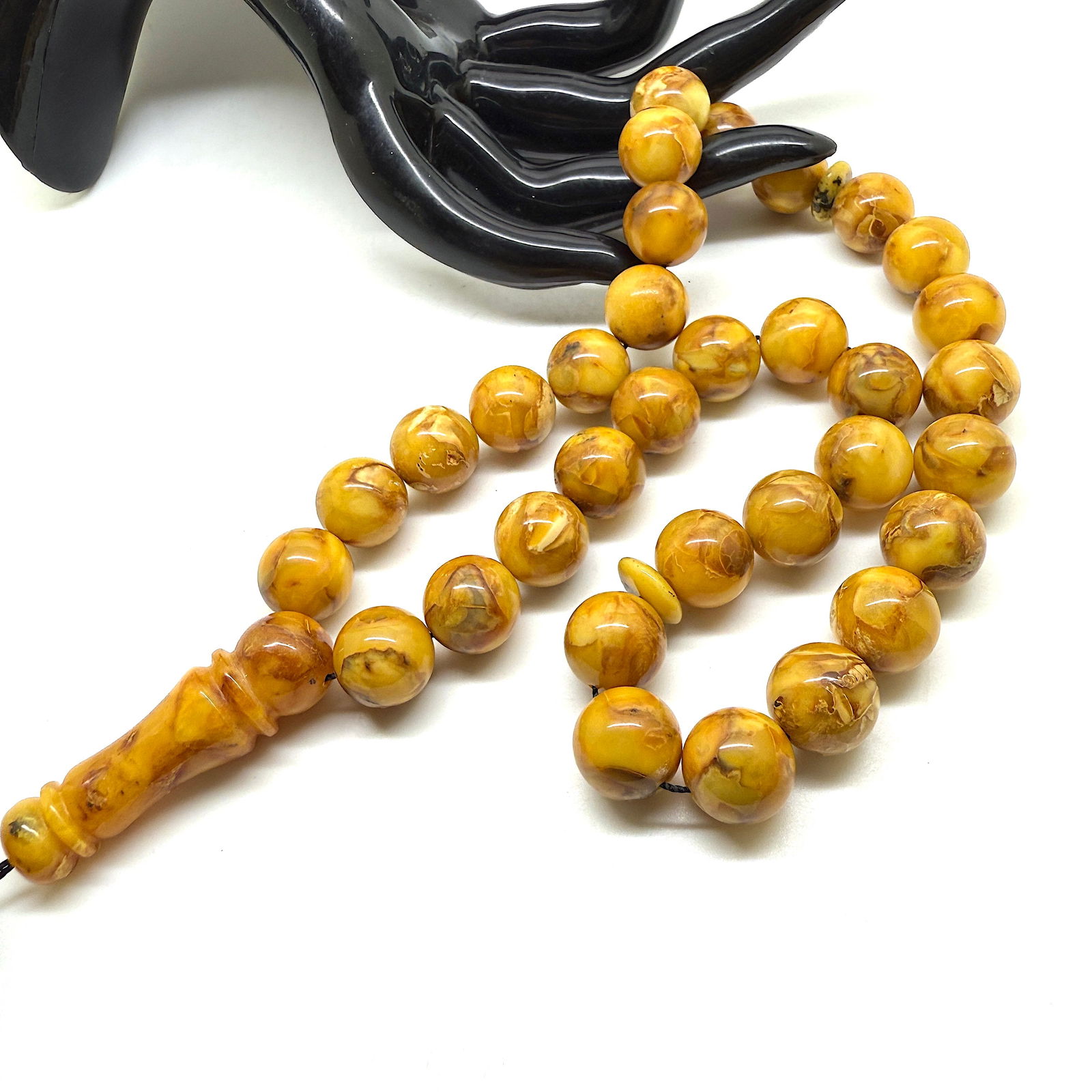 Unique and Outstanding Amber Tesbih made from Round Amber beads - 3