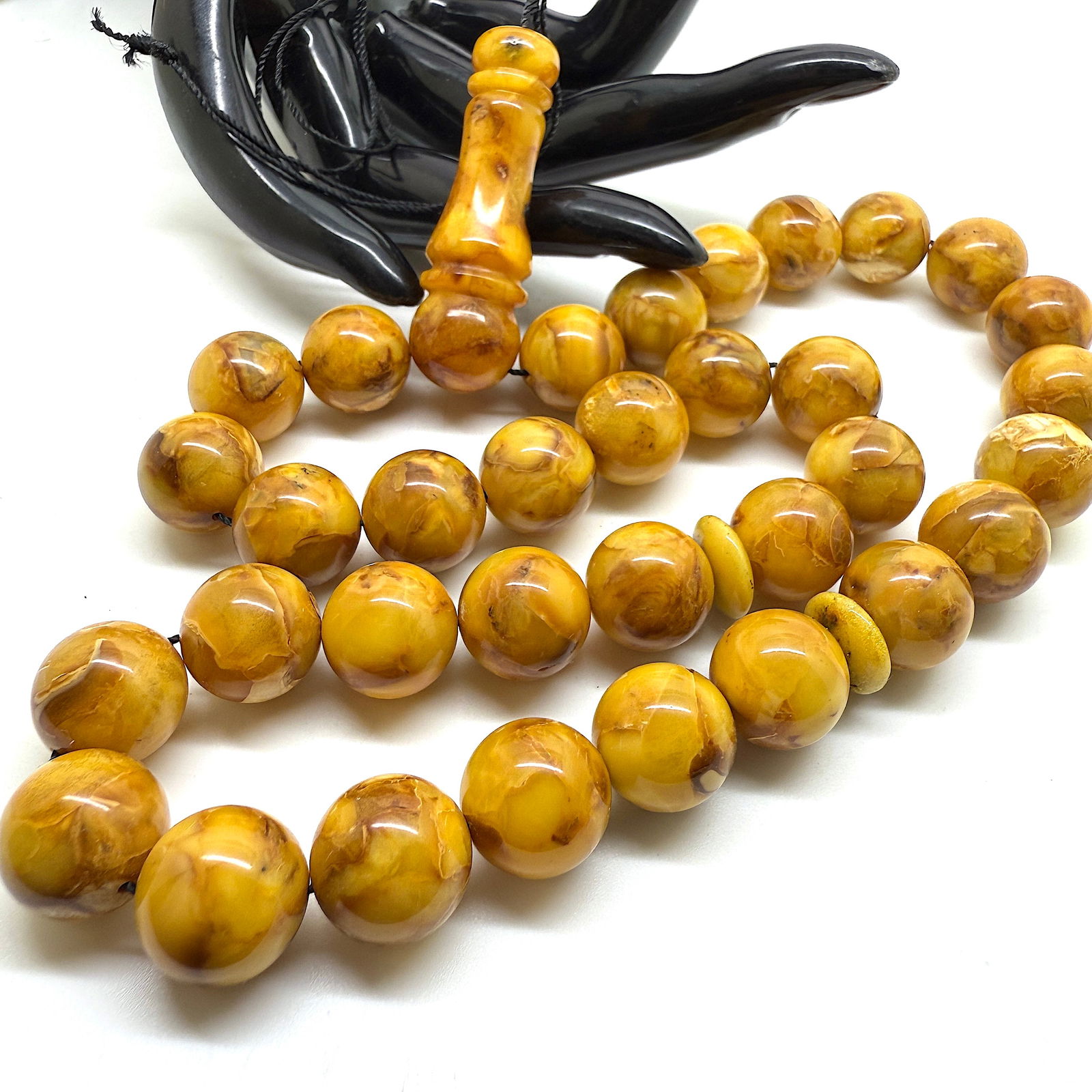 Unique and Outstanding Amber Tesbih made from Round Amber beads - 4