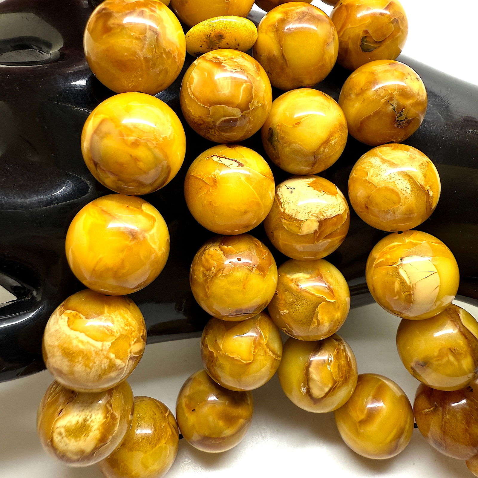 Unique and Outstanding Amber Tesbih made from Round Amber beads - 5